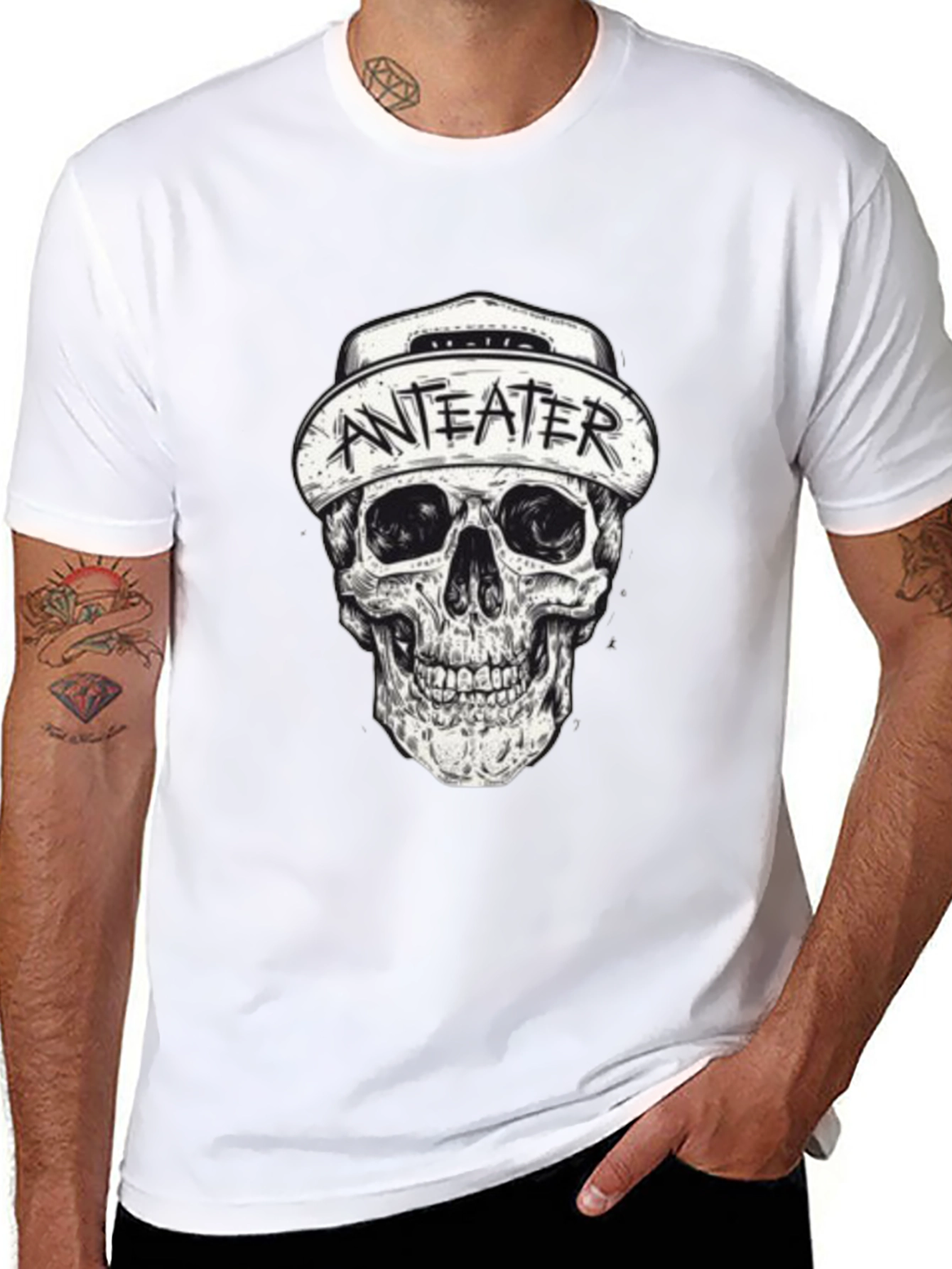Anteater Skull Graphic Black T-Shirt