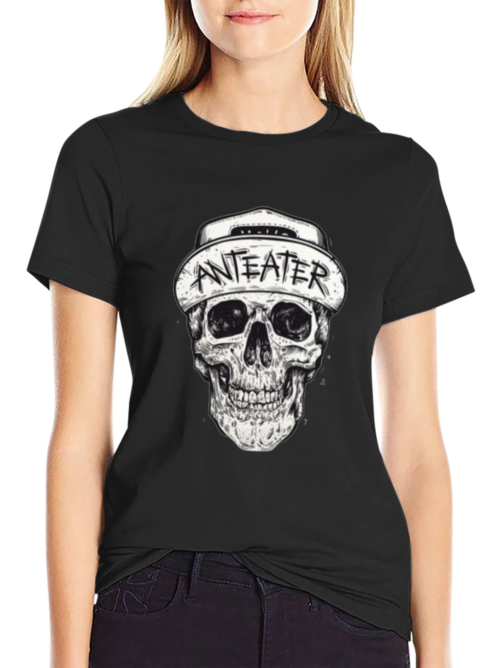 Anteater Skull Graphic Black T-Shirt