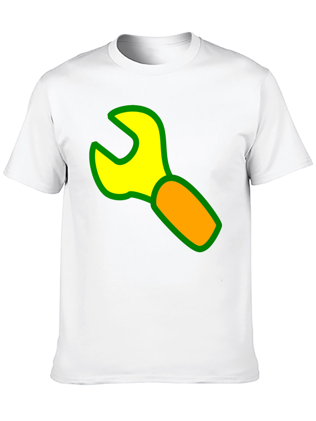 Wrench Graphic Black T-Shirt - Cartoon Tool Design