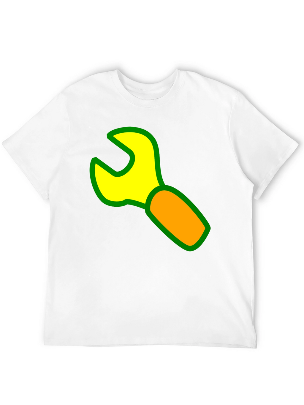 Wrench Graphic Black T-Shirt - Cartoon Tool Design