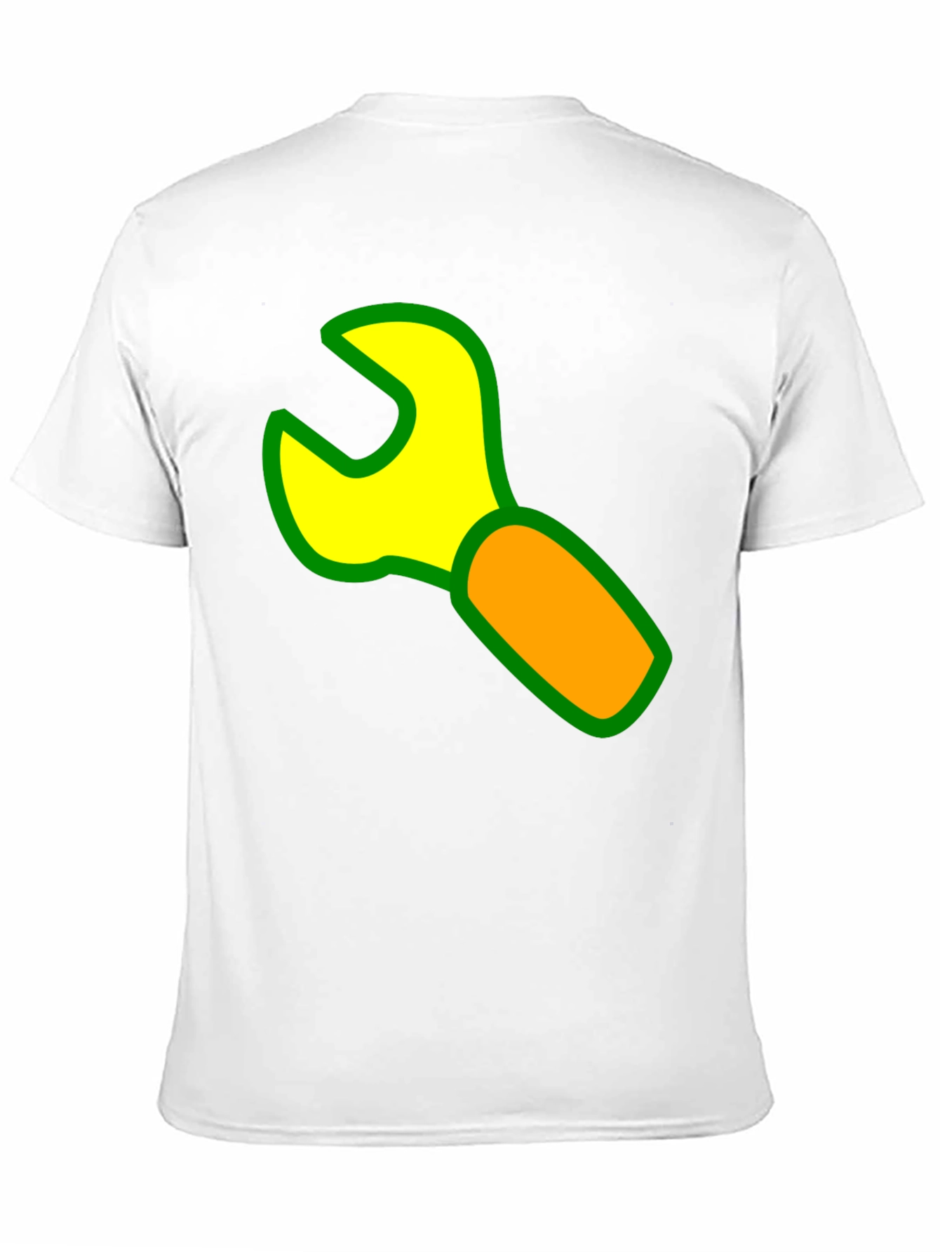 Wrench Graphic Black T-Shirt - Cartoon Tool Design