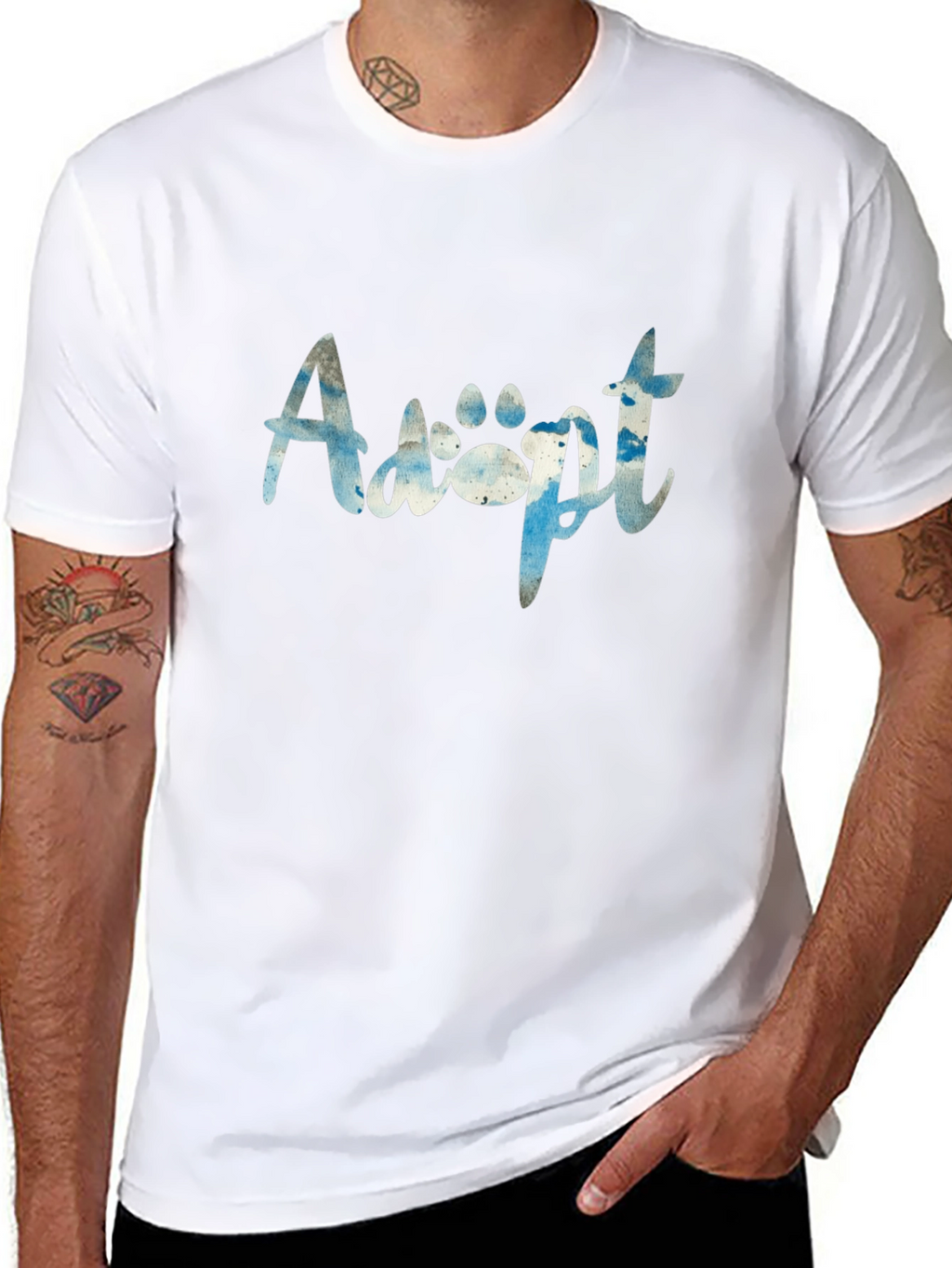 Adopt Paw Print Graphic T-Shirt