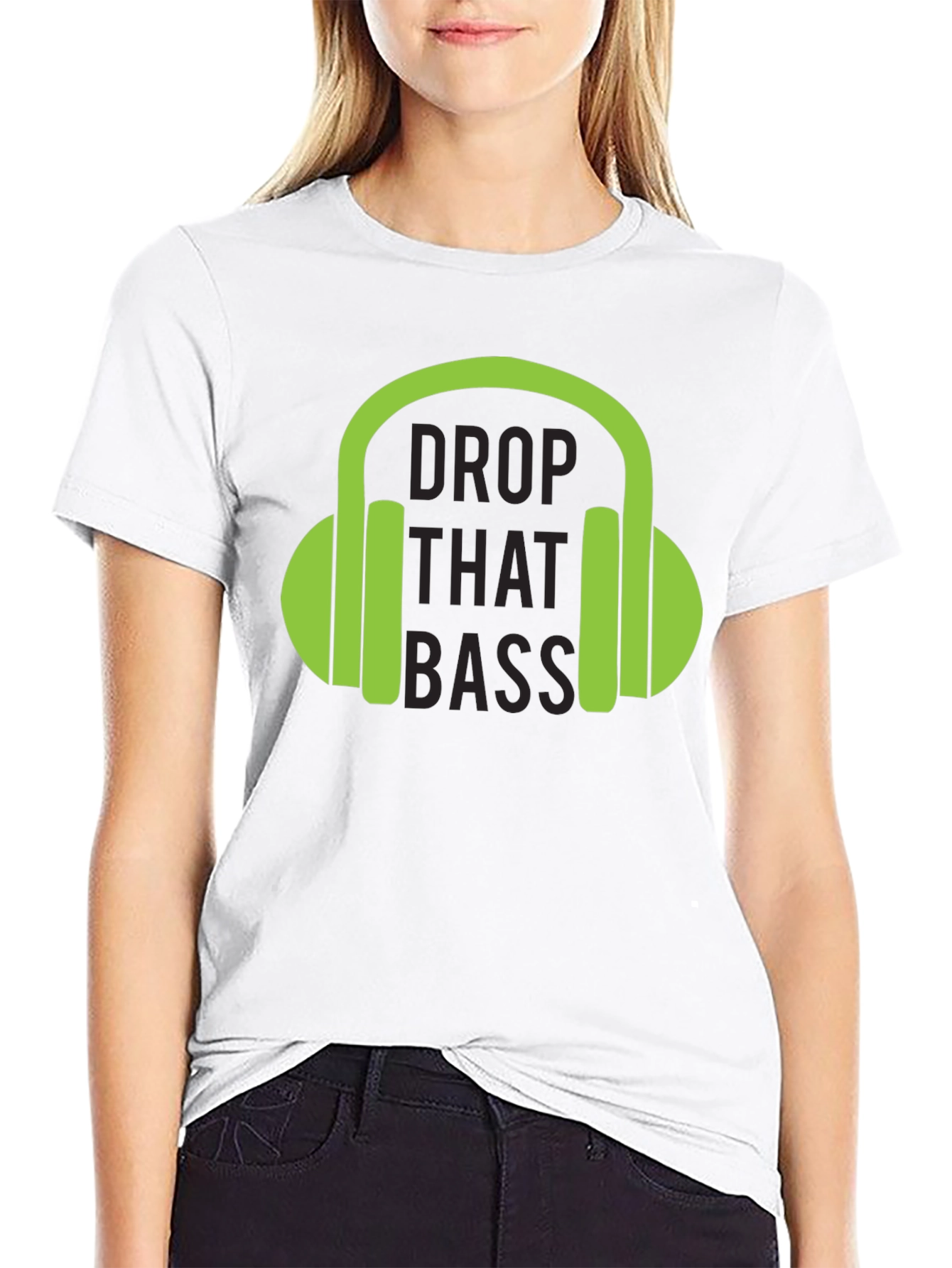 Drop That Bass T-Shirt - Green Headphones Graphic Tee