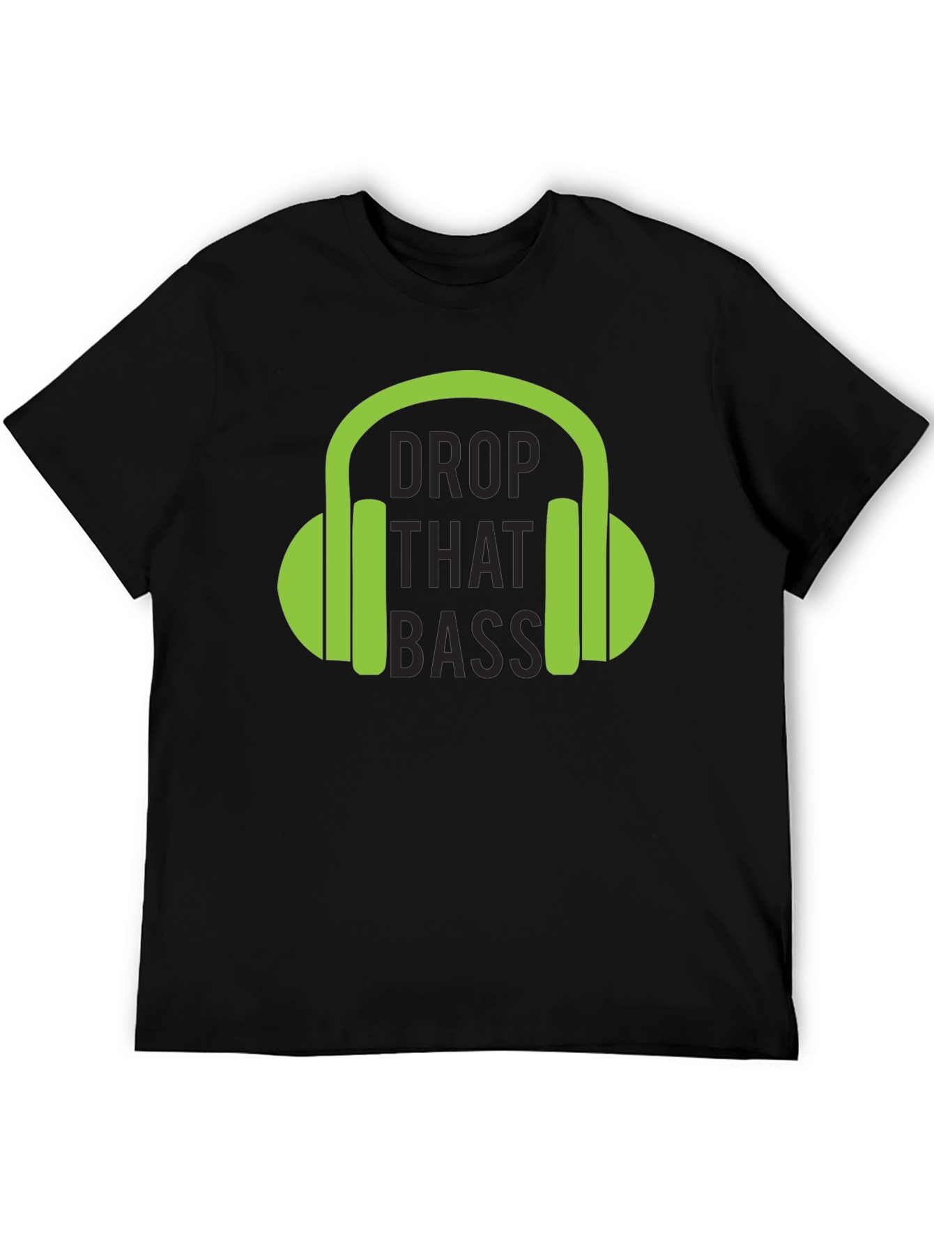Drop That Bass T-Shirt - Green Headphones Graphic Tee