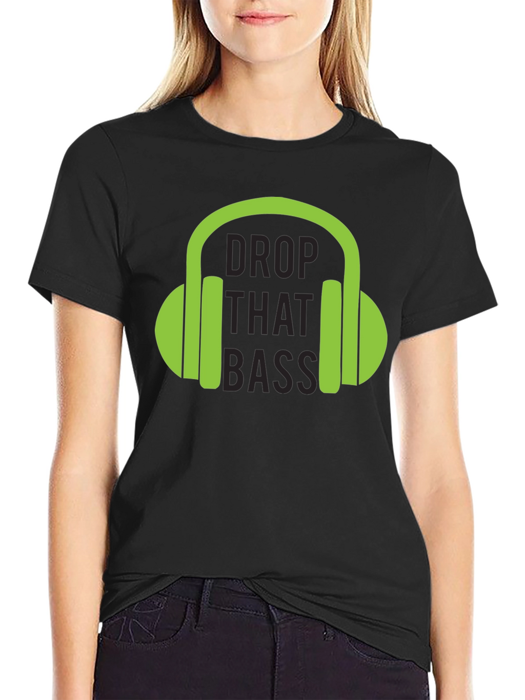 Drop That Bass T-Shirt - Green Headphones Graphic Tee