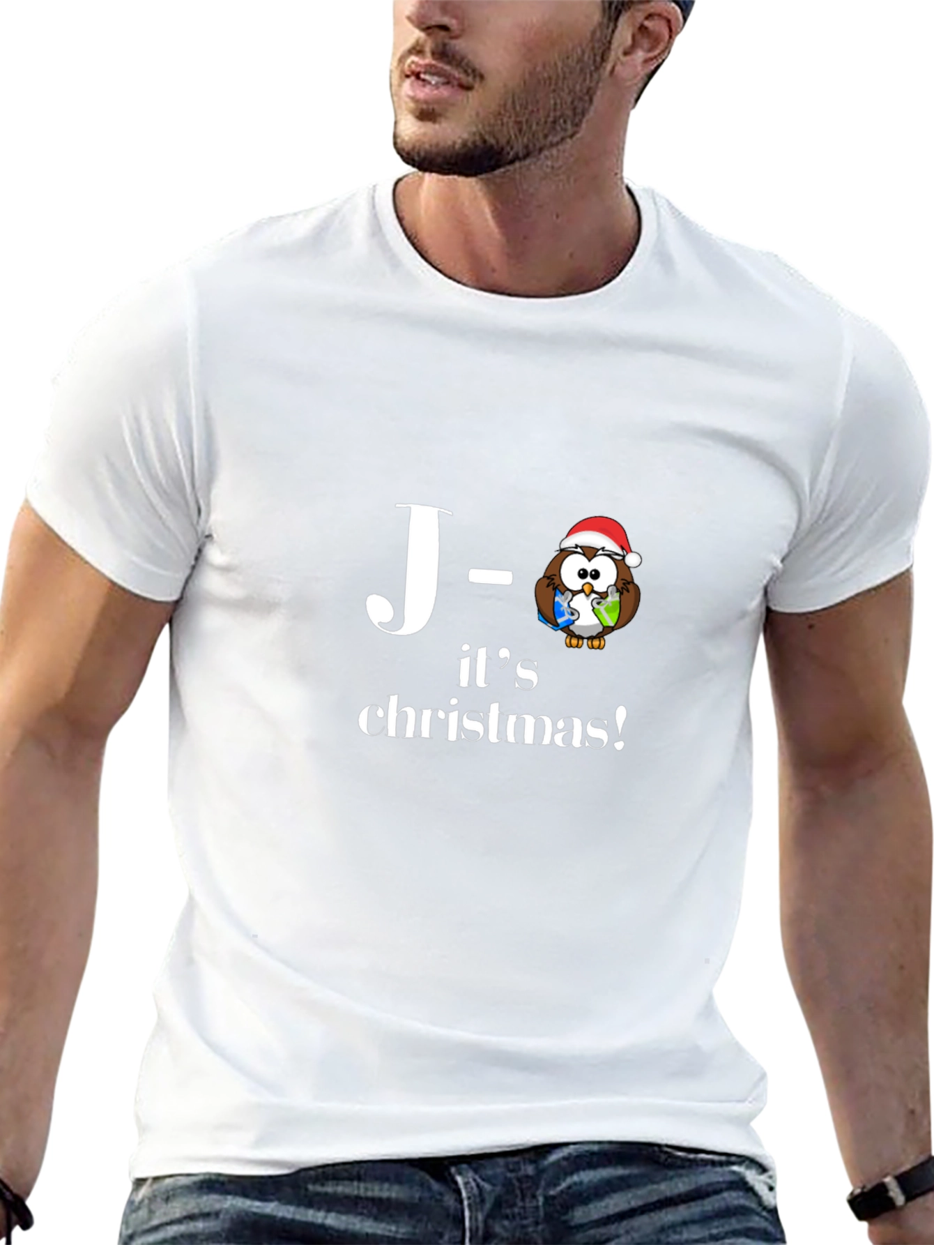 Christmas Owl Tee - J-its Christmas Black T-Shirt