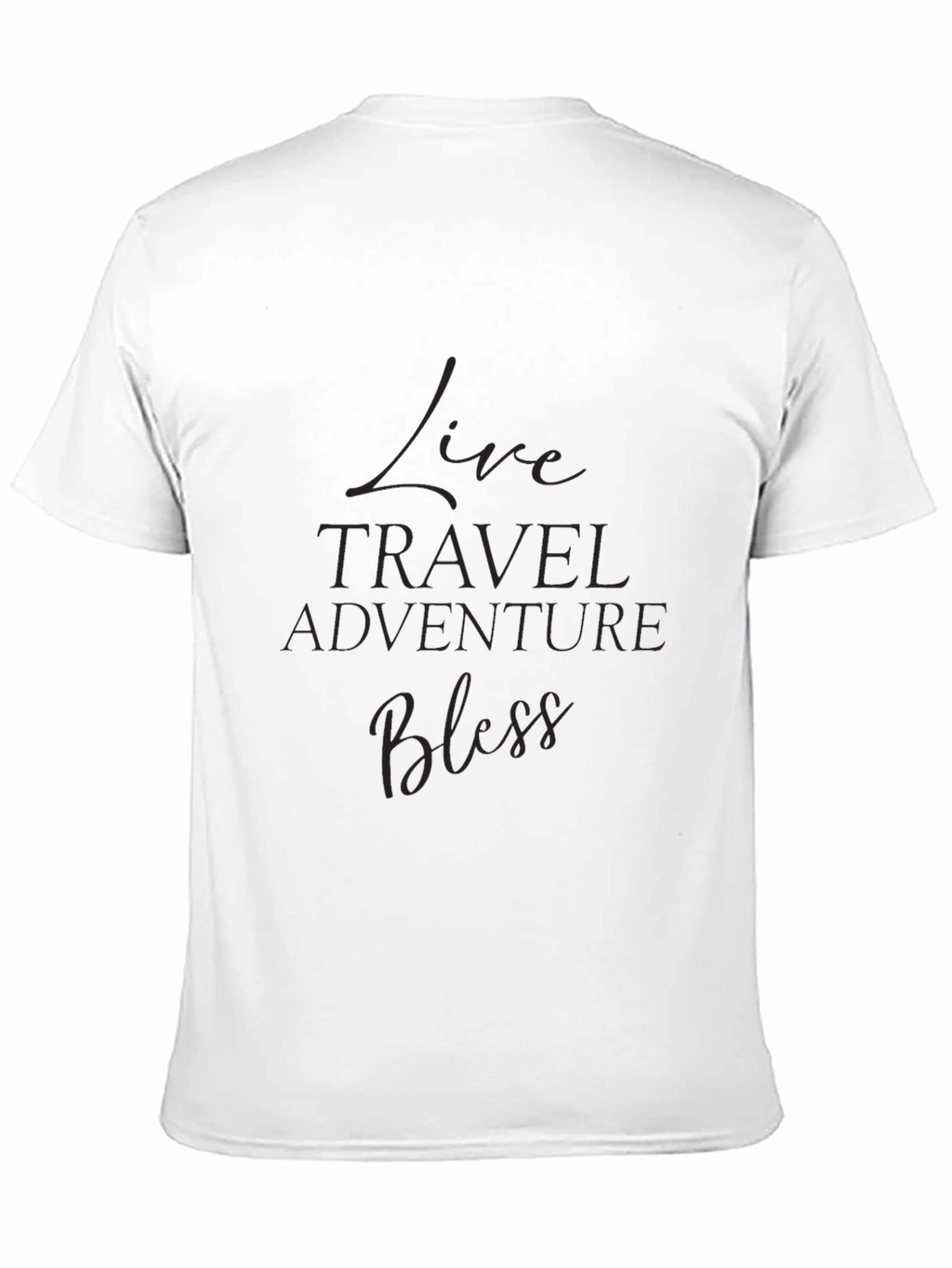 Live Travel Adventure Black Graphic Tee