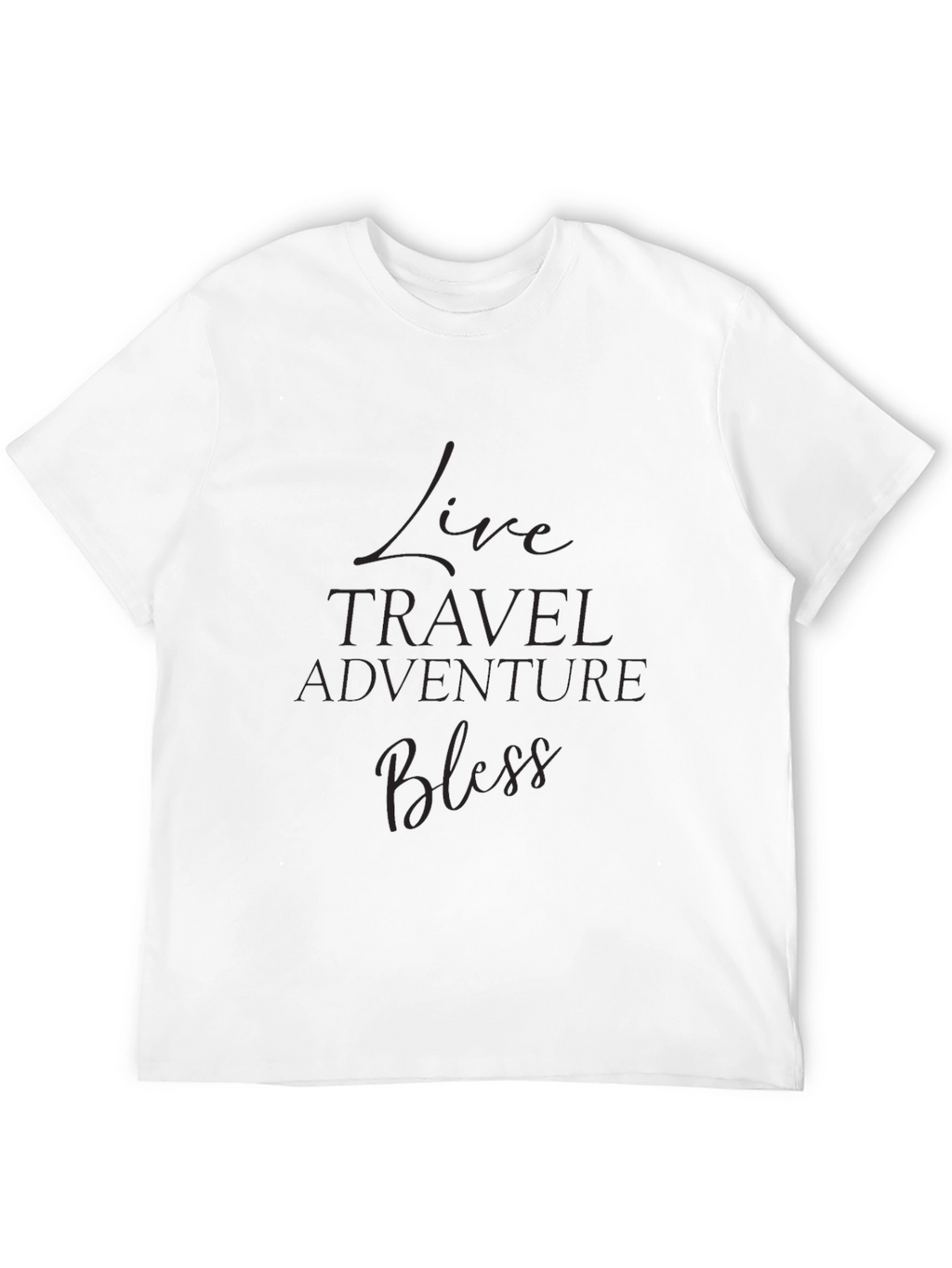 Live Travel Adventure Black Graphic Tee