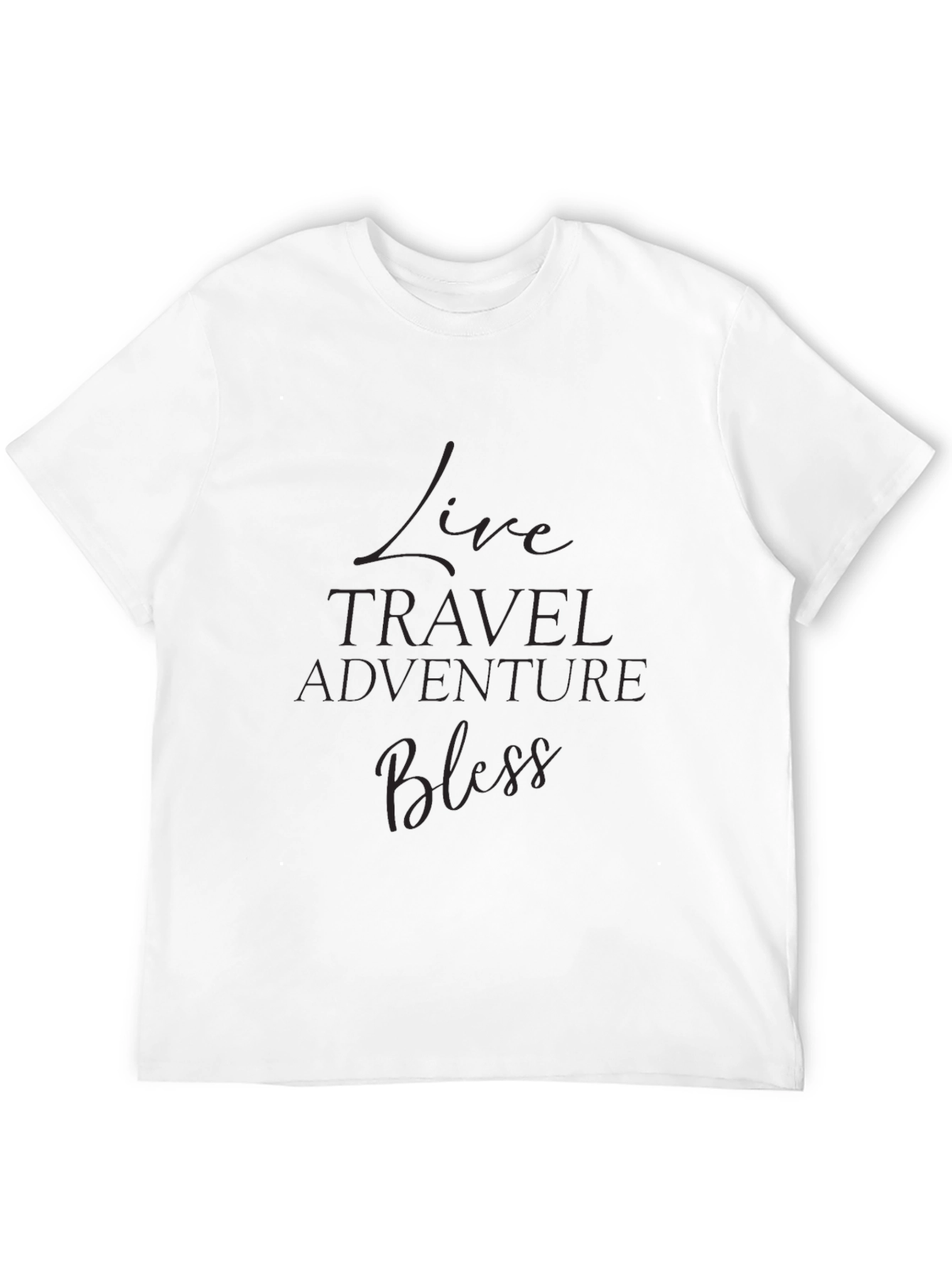 Live Travel Adventure Black Graphic Tee