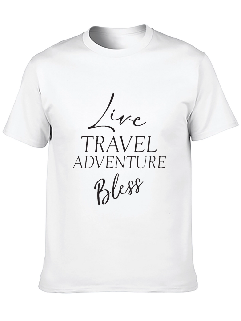 Live Travel Adventure Black Graphic Tee