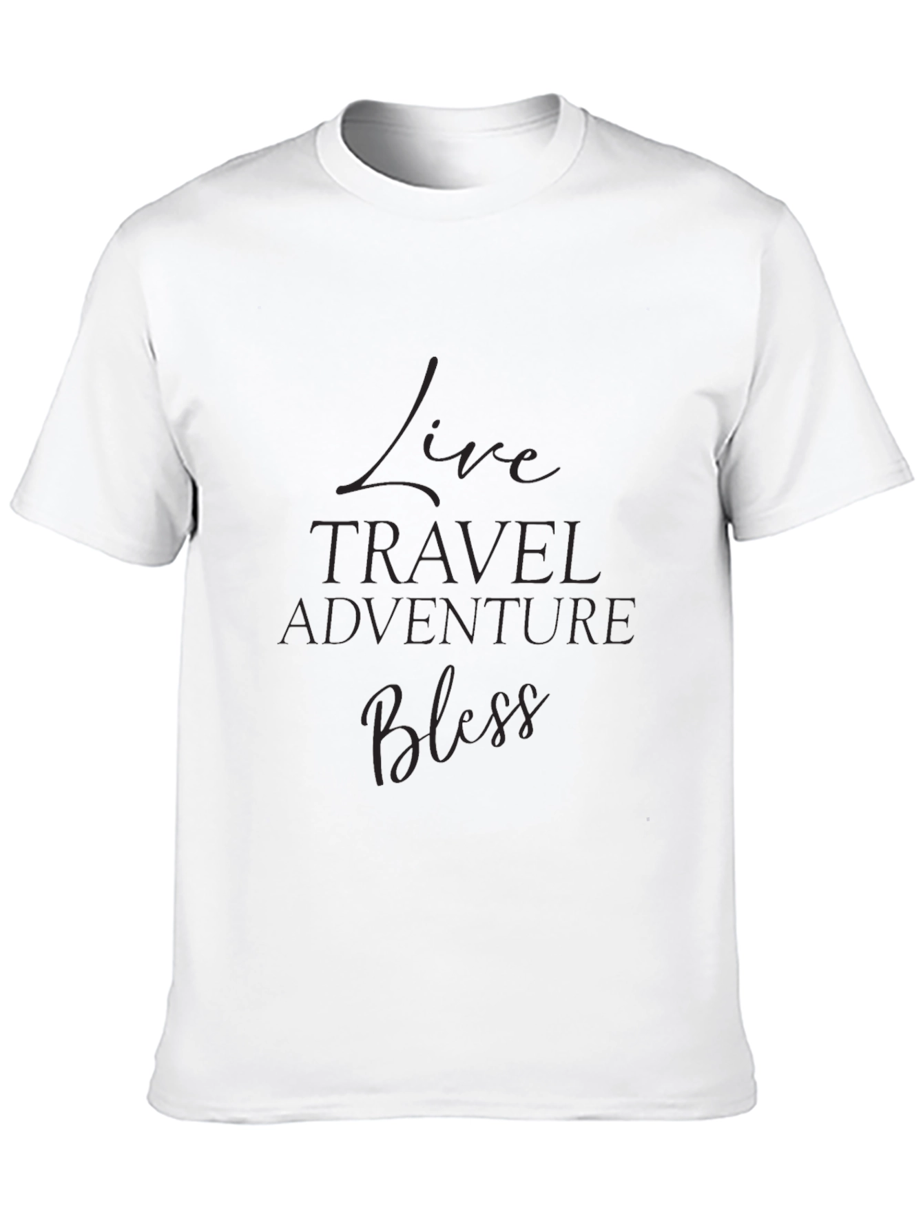 Live Travel Adventure Black Graphic Tee