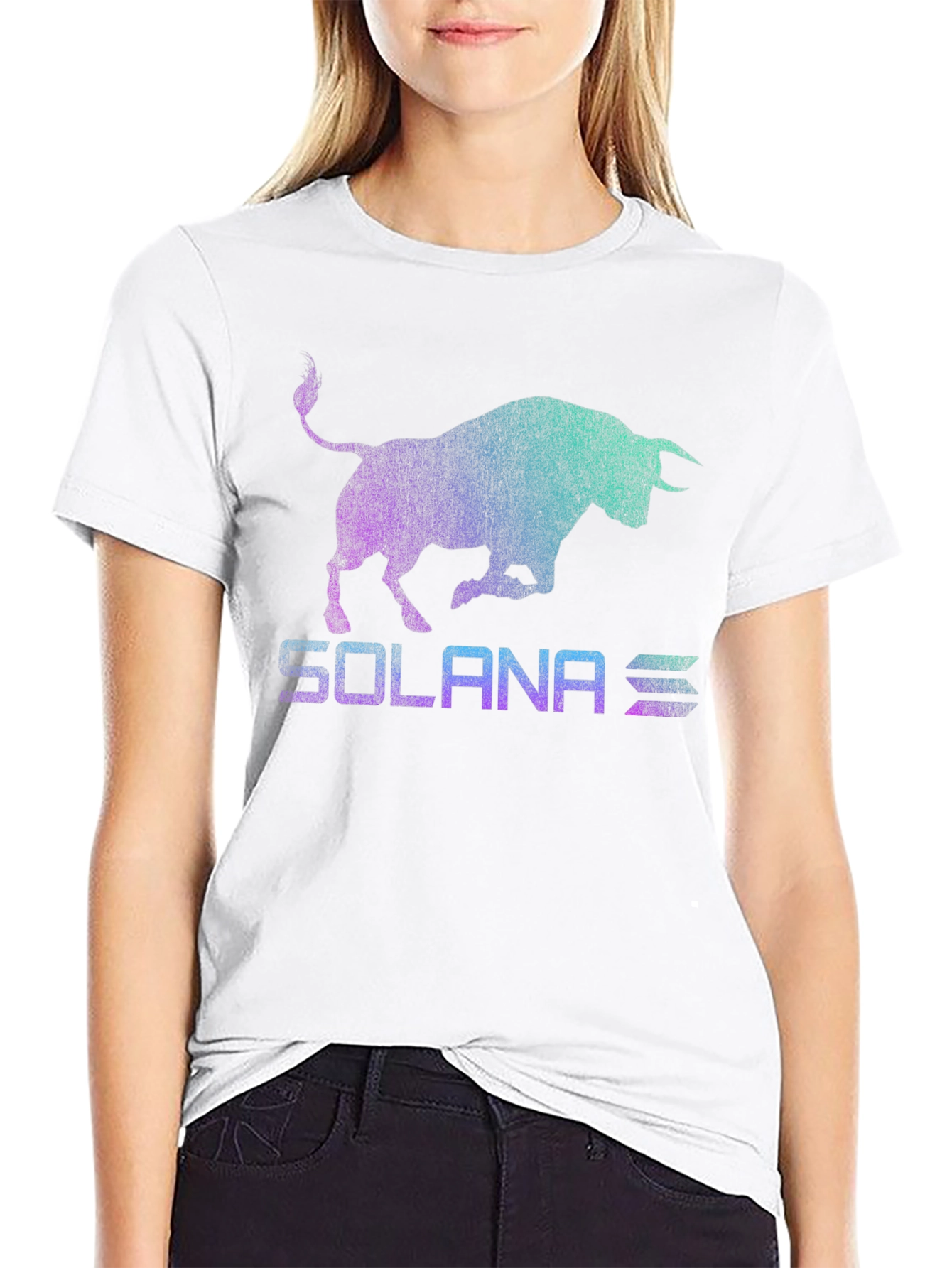 Solana Bull Logo Graphic Tee - Black