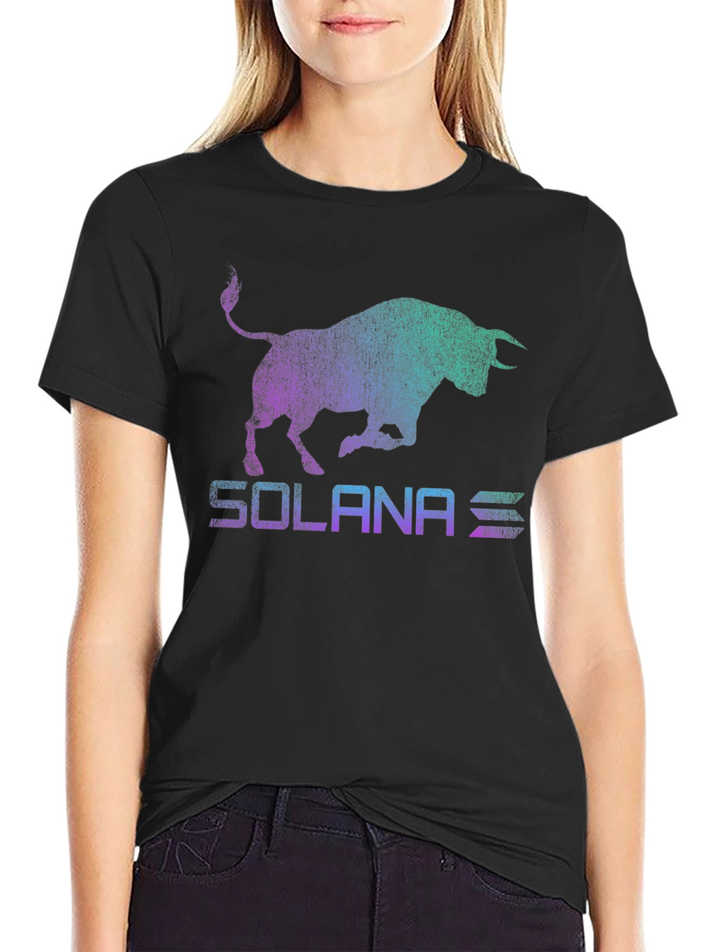 Solana Bull Logo Graphic Tee - Black