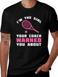 Tennis Girl Warning T-Shirt