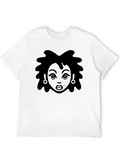 Funky Afro Girl Graphic Tee - Black