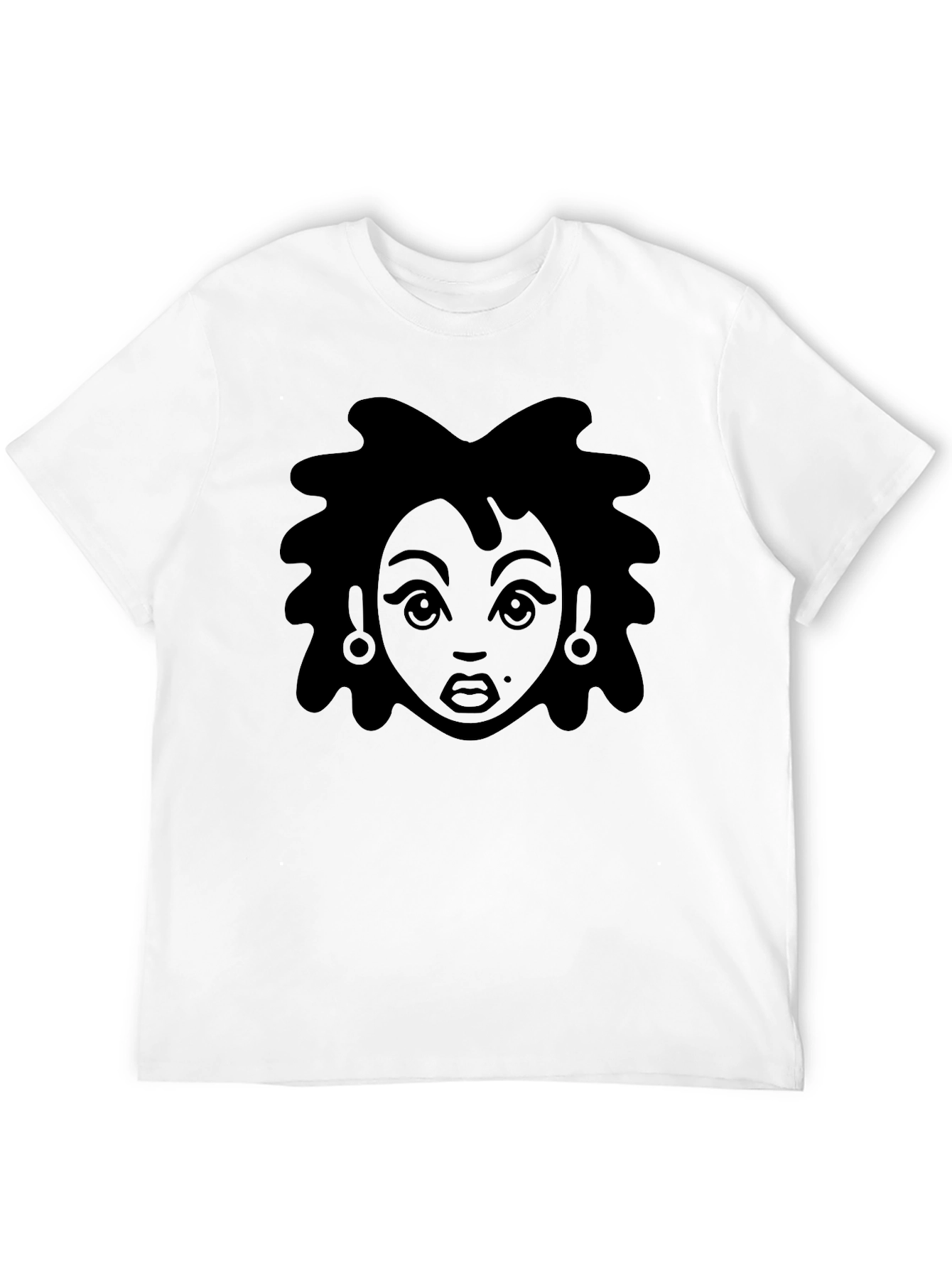 Funky Afro Girl Graphic Tee - Black