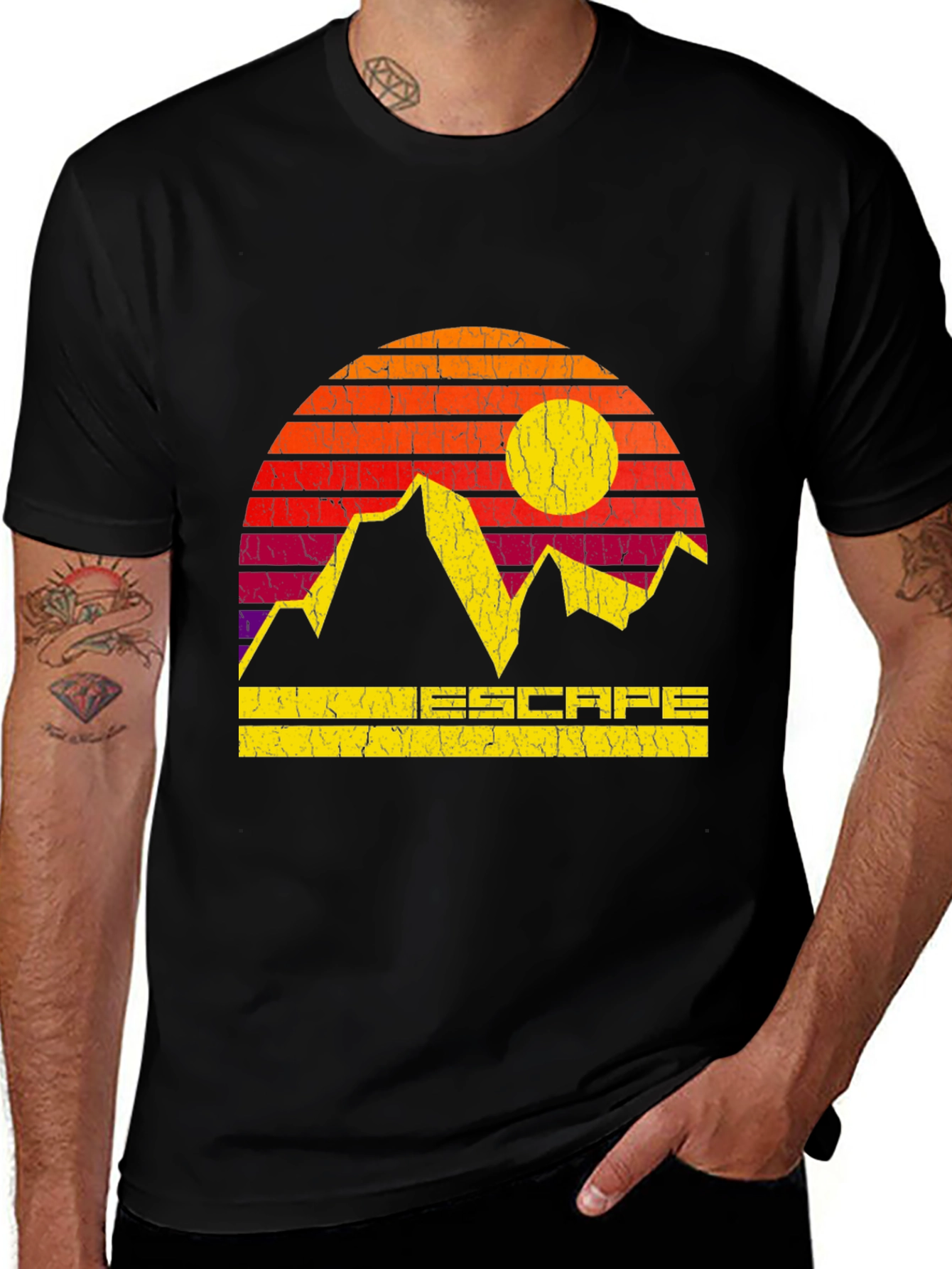 Escape Mountain Graphic Tee - Retro Style