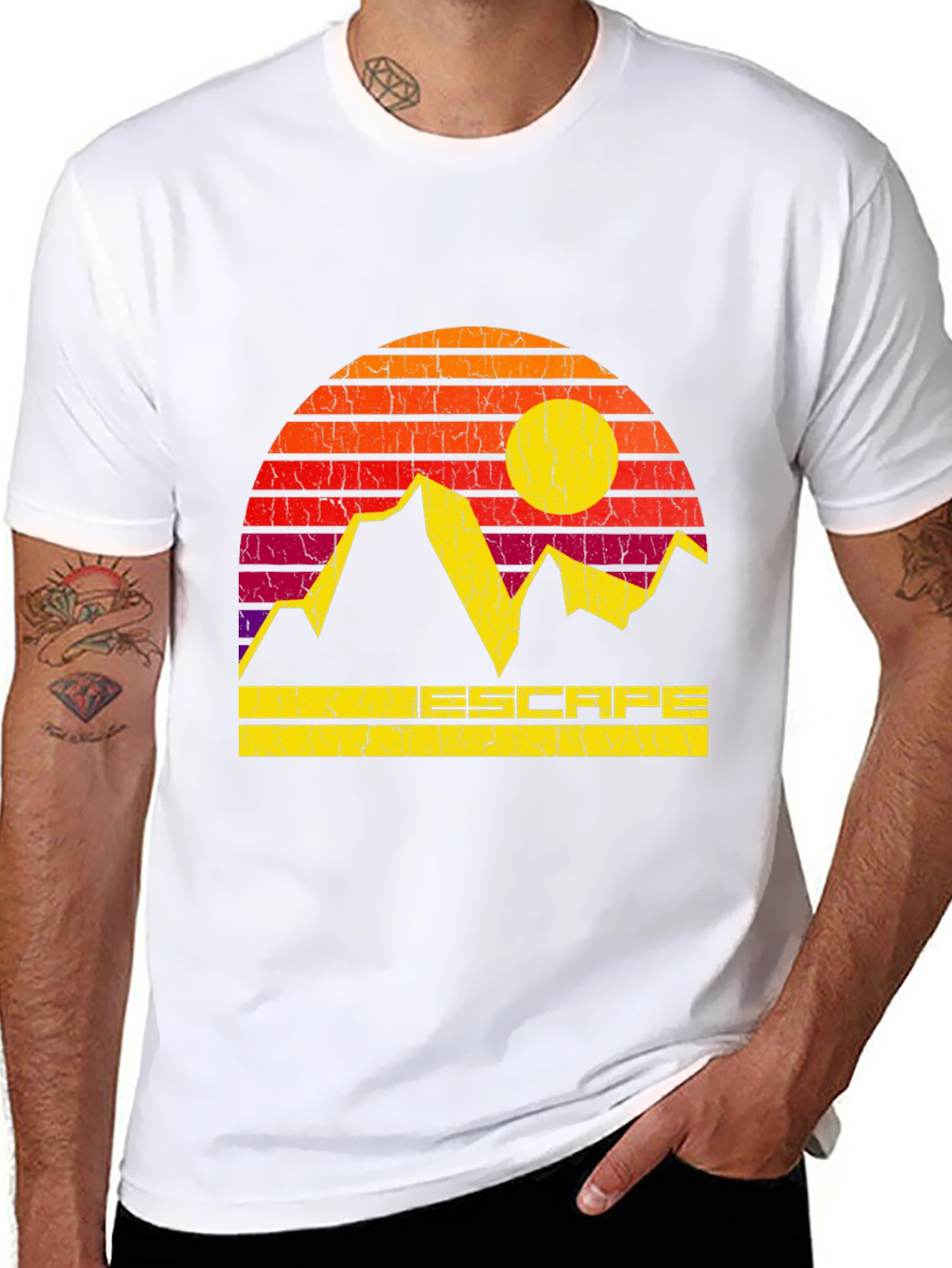 Escape Mountain Graphic Tee - Retro Style