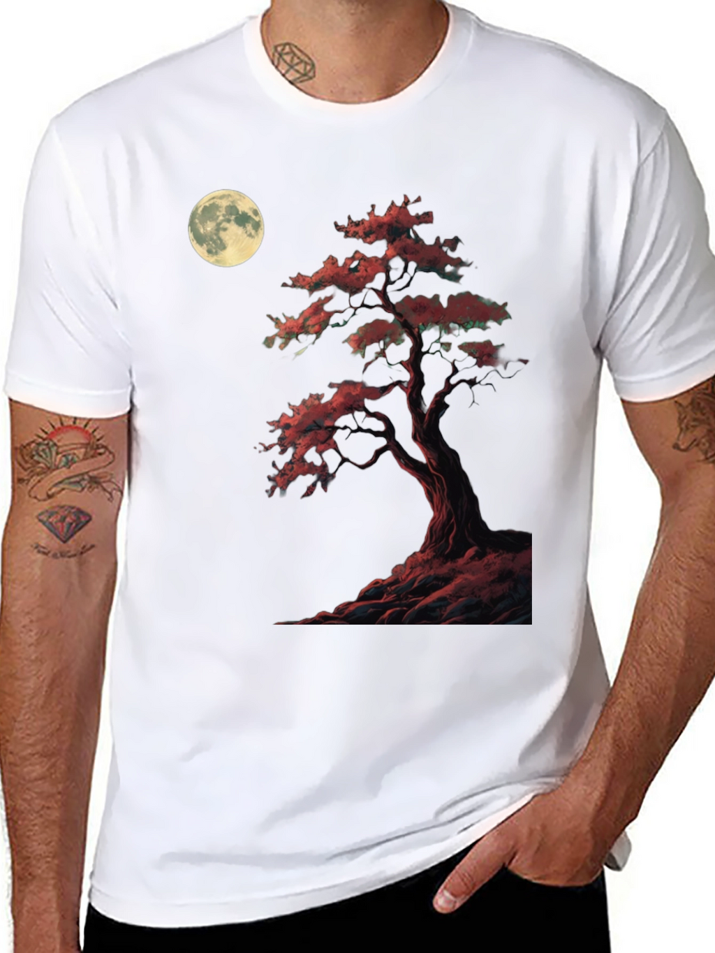 Moonlit Bonsai T-Shirt - Unique Graphic Tee