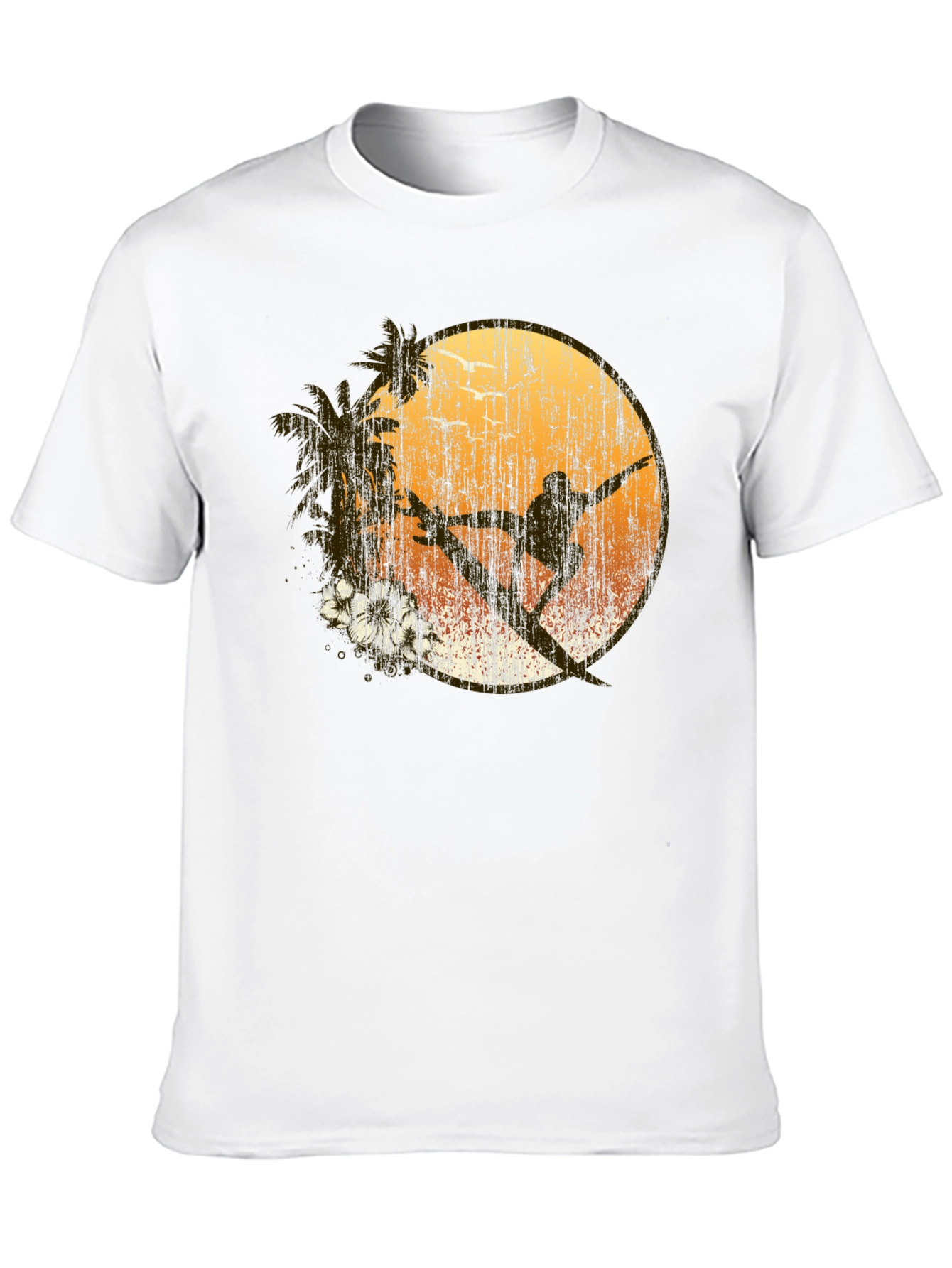 Surfer Silhouette Graphic Tee - Coastal Vibes T-Shirt