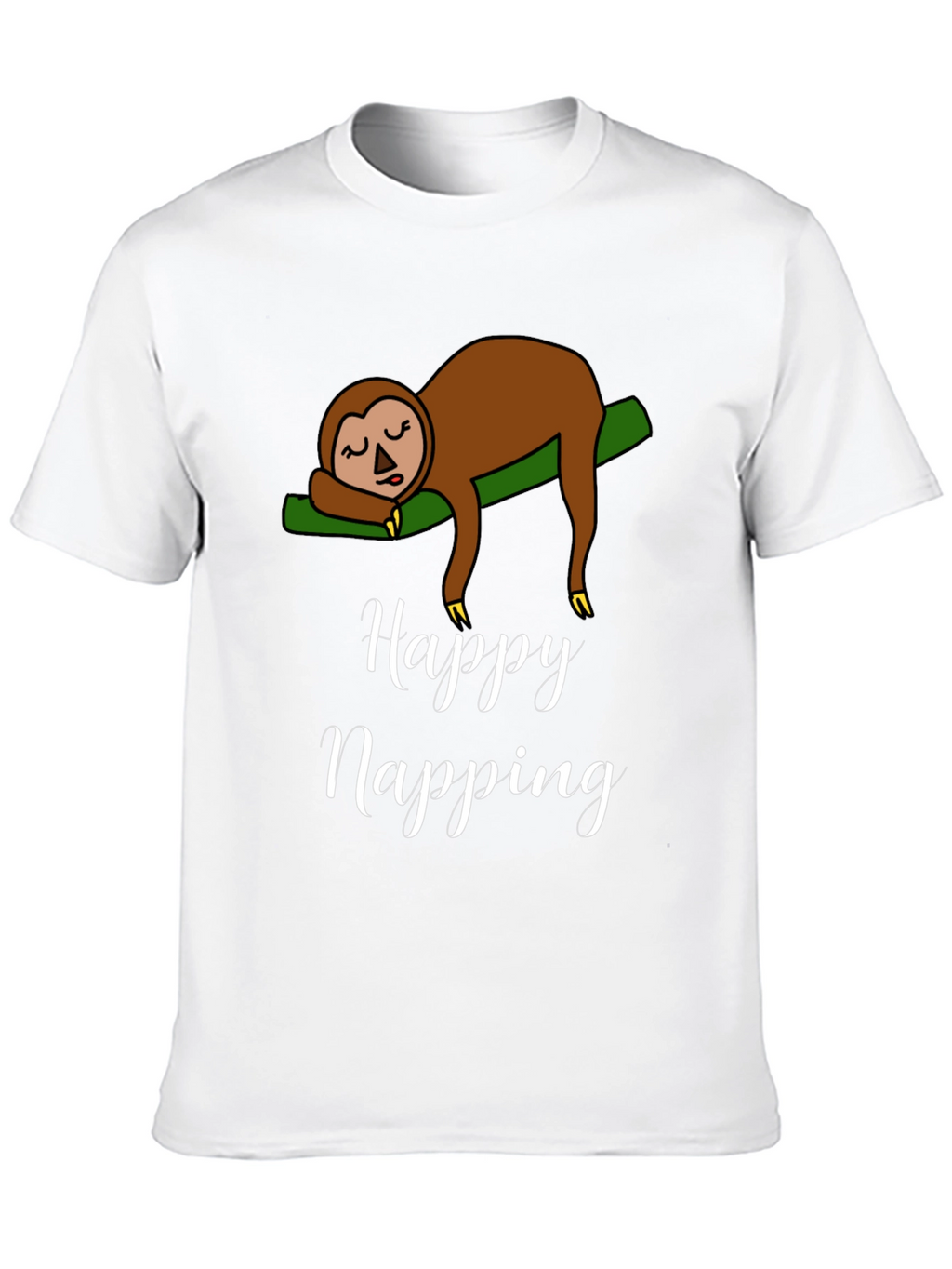 Happy Napping Sloth Graphic T-Shirt