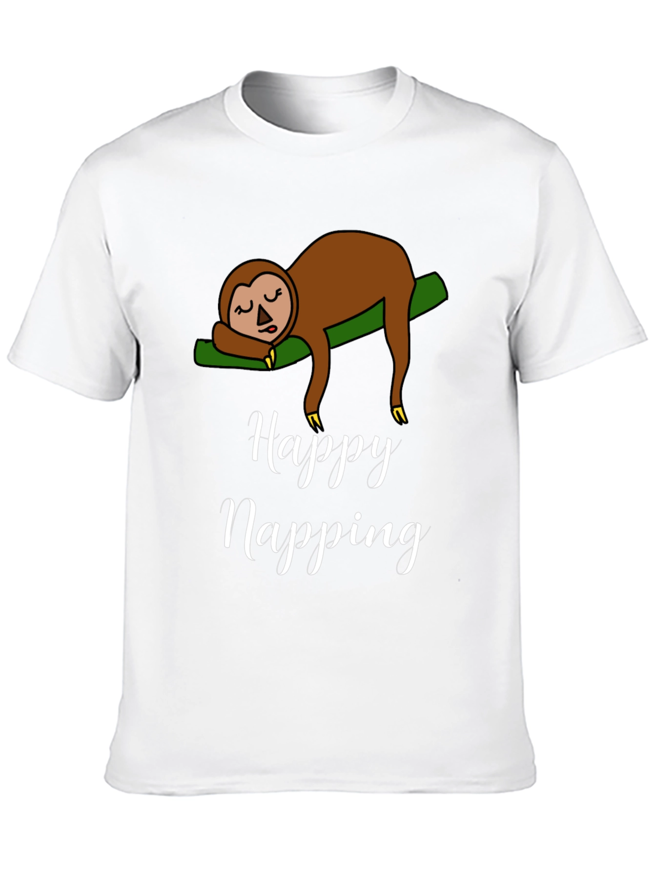 Happy Napping Sloth Graphic T-Shirt