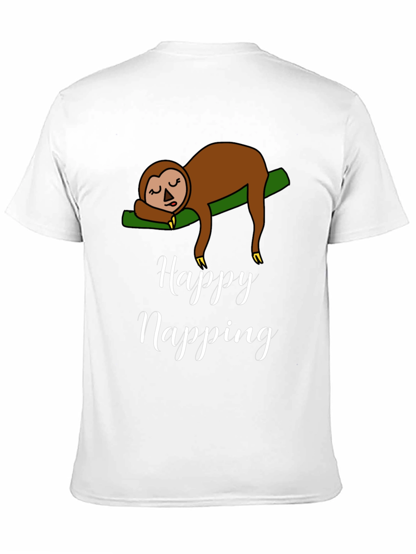 Happy Napping Sloth Graphic T-Shirt