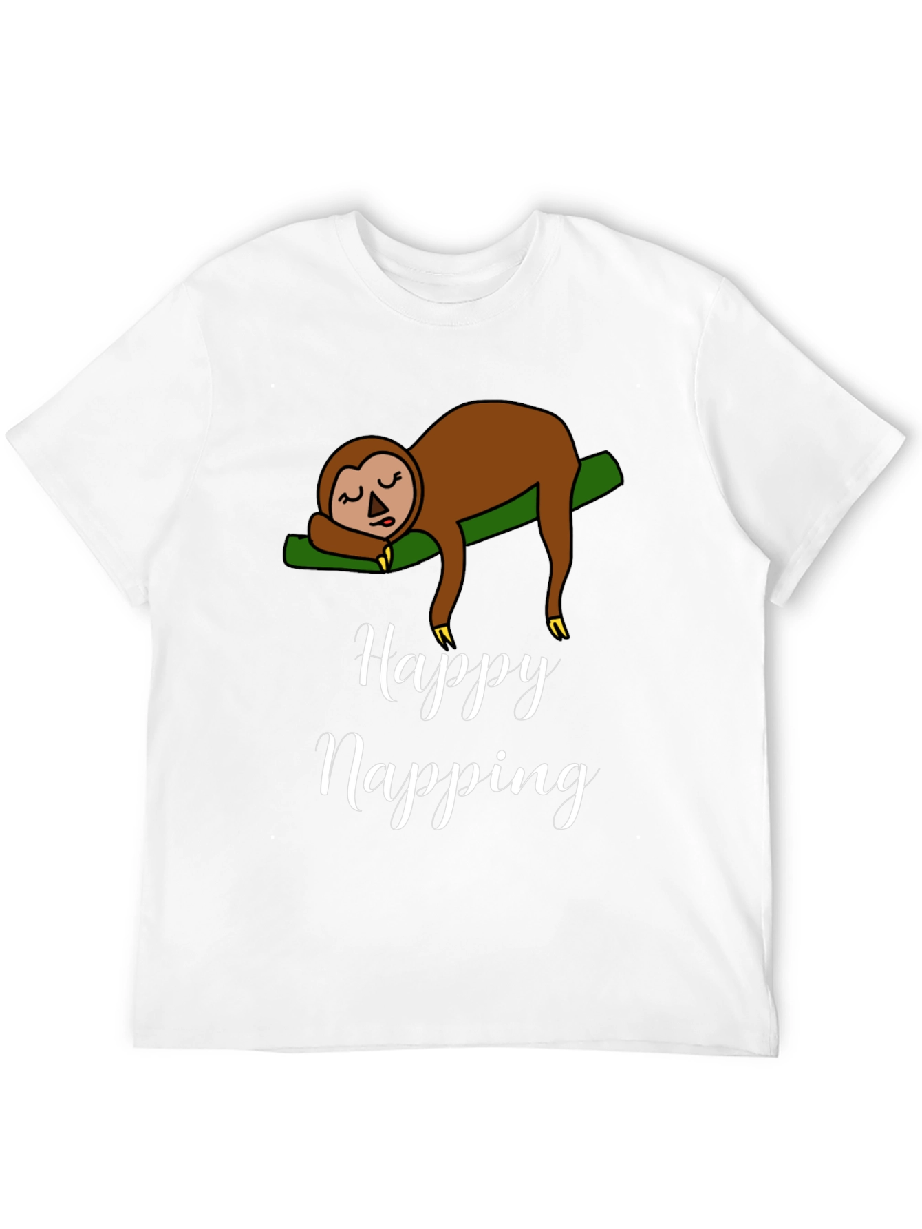 Happy Napping Sloth Graphic T-Shirt