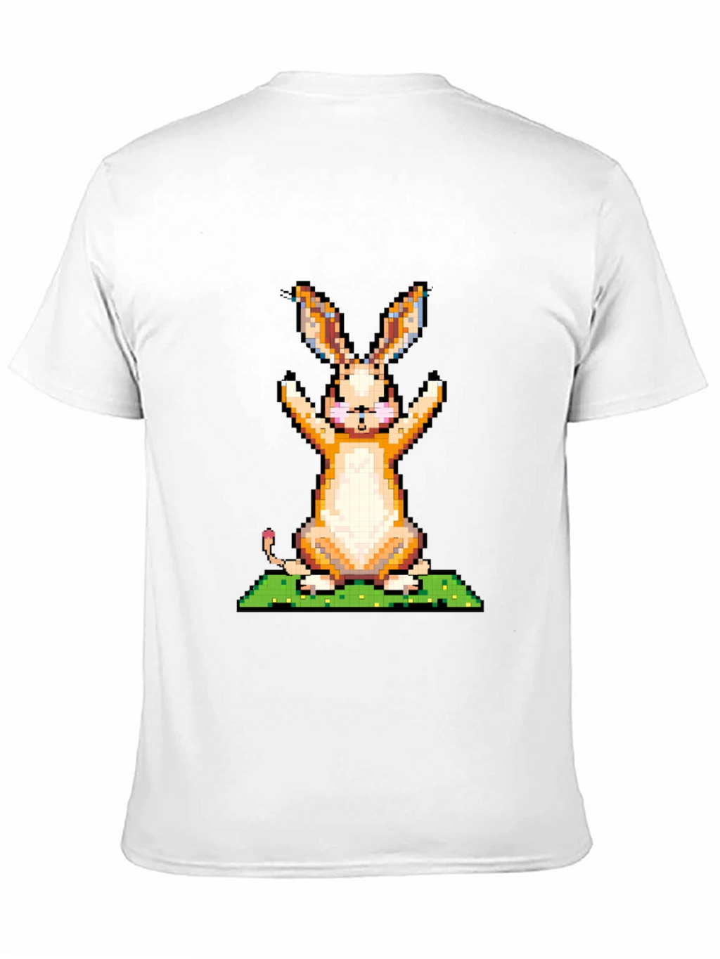 Pixel Art Bunny Graphic Tee - Black