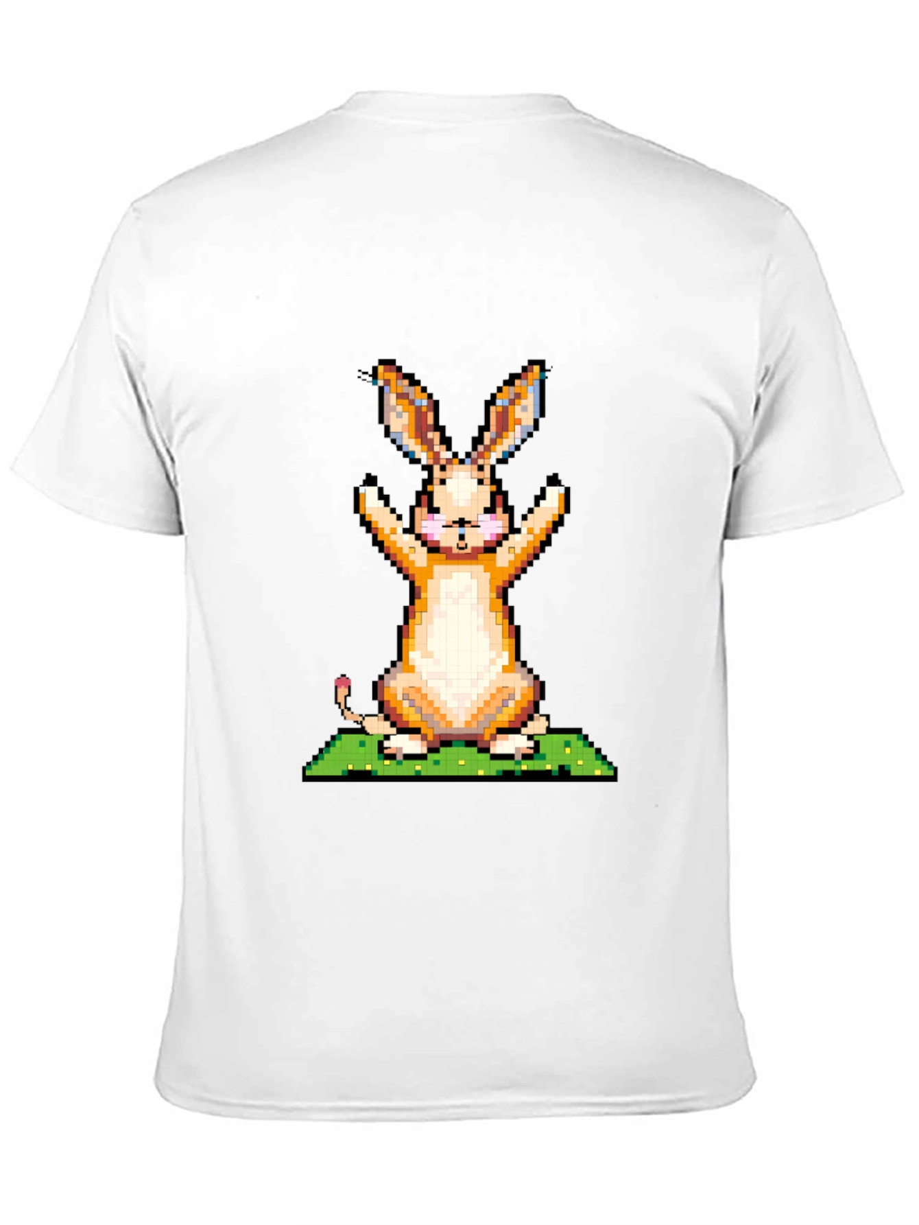 Pixel Art Bunny Graphic Tee - Black