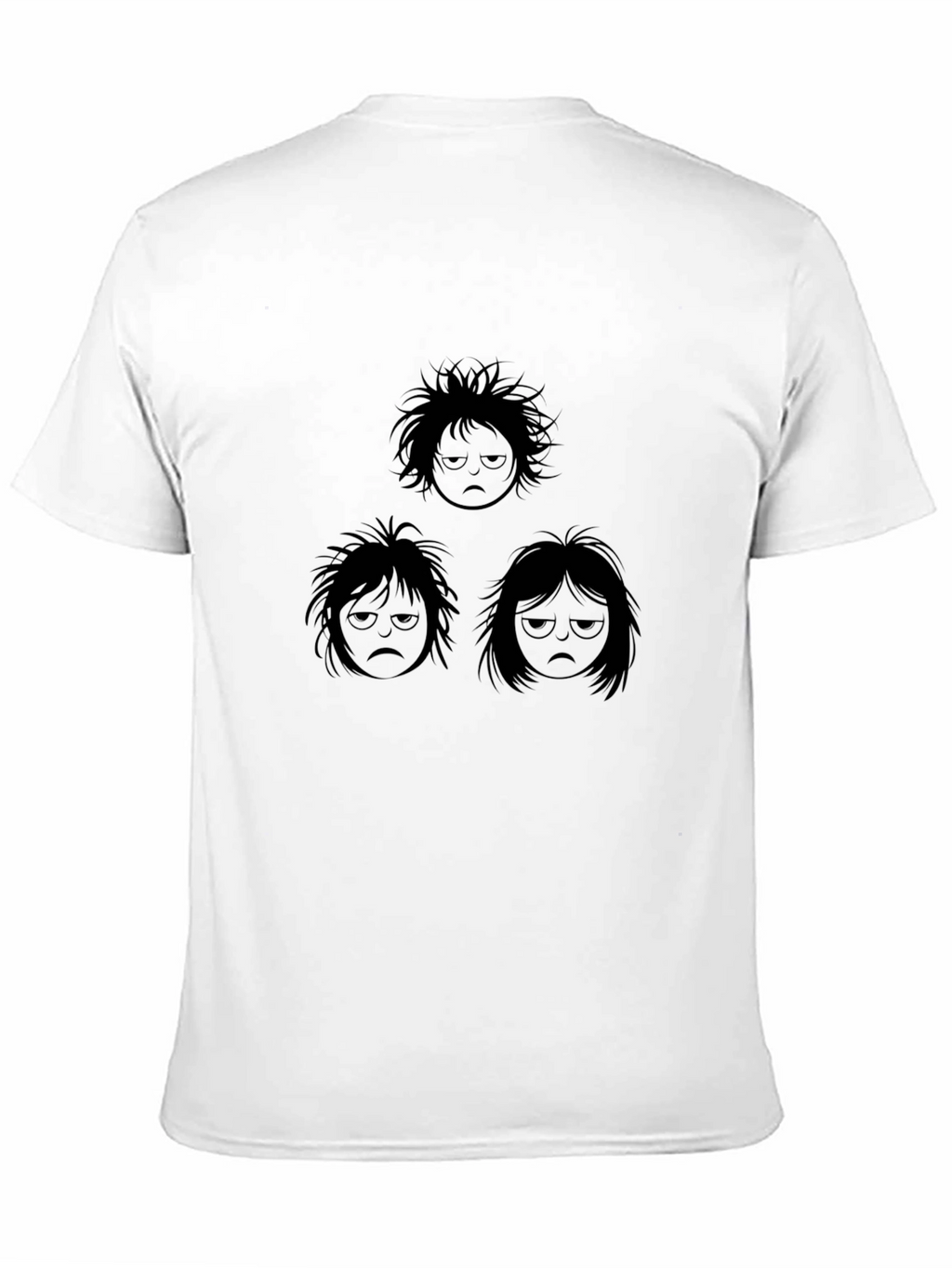 Moody Faces Graphic Tee - Black Cotton T-Shirt