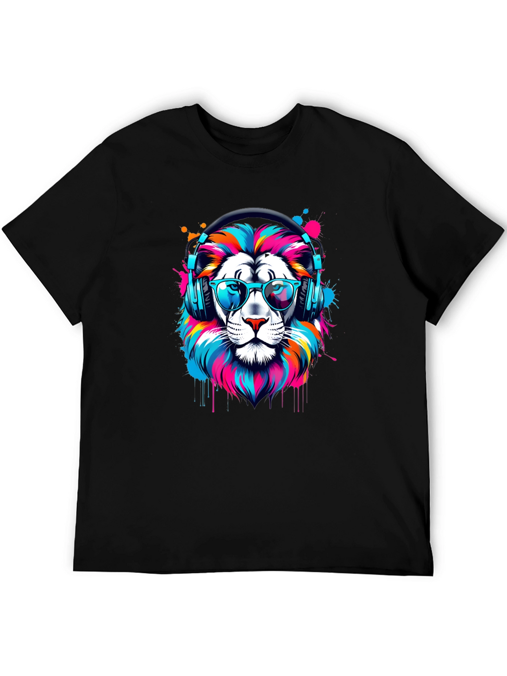 Cool Lion Graphic Tee - Black
