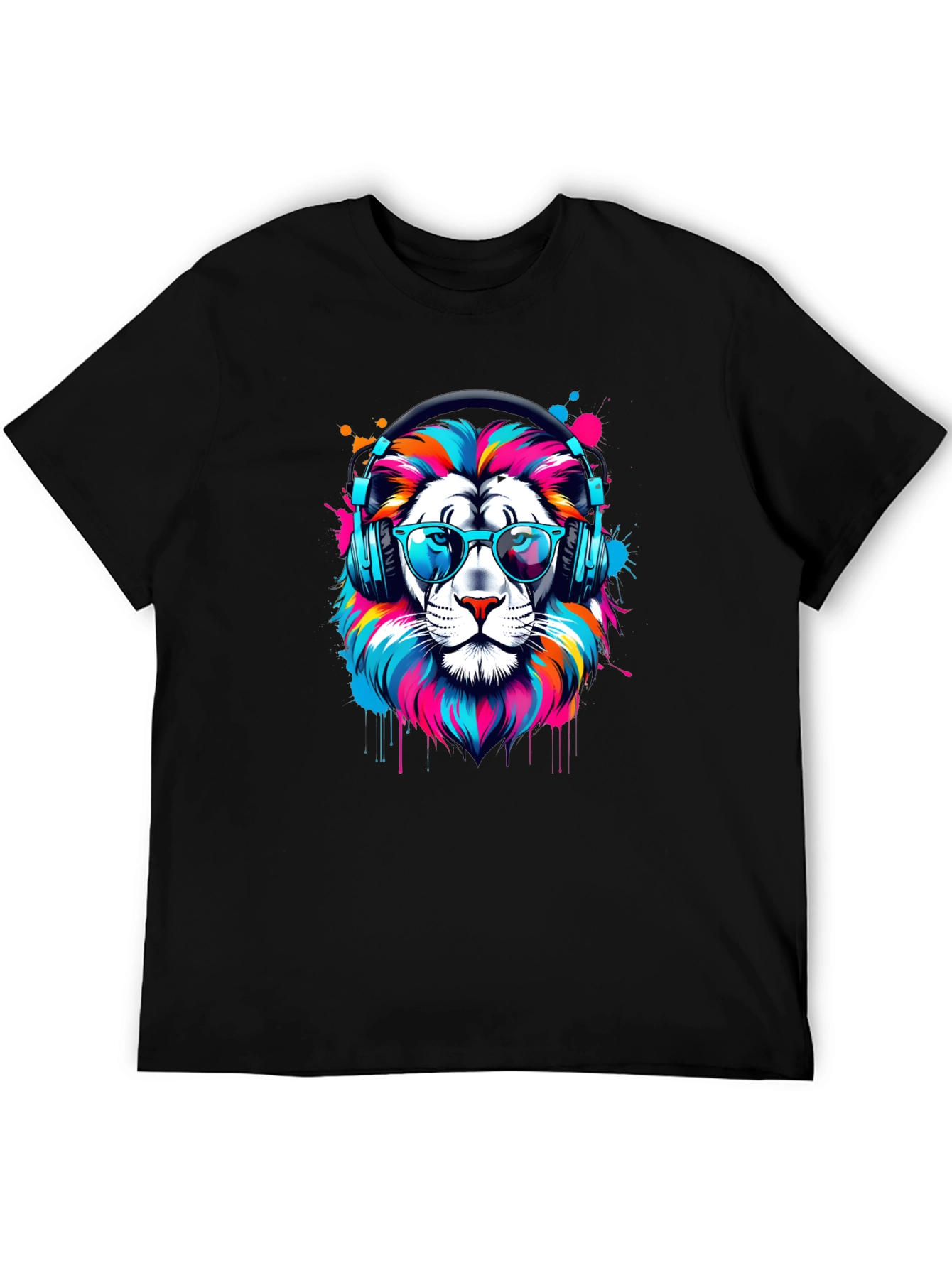 Cool Lion Graphic Tee - Black