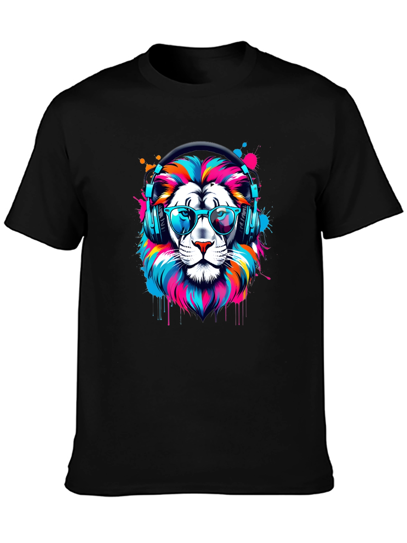 Cool Lion Graphic Tee - Black