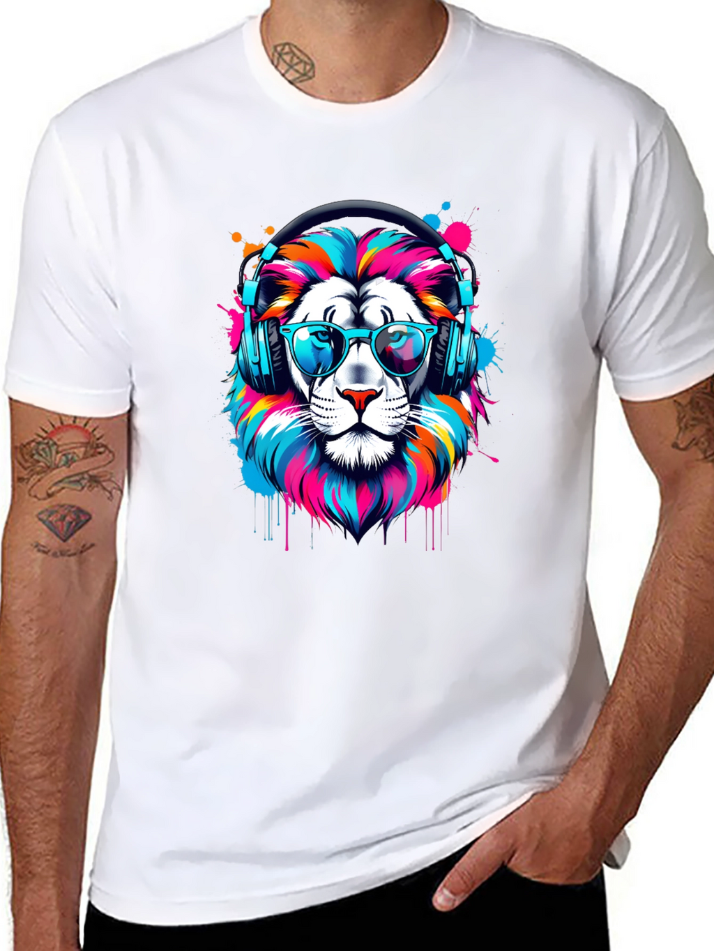 Cool Lion Graphic Tee - Black