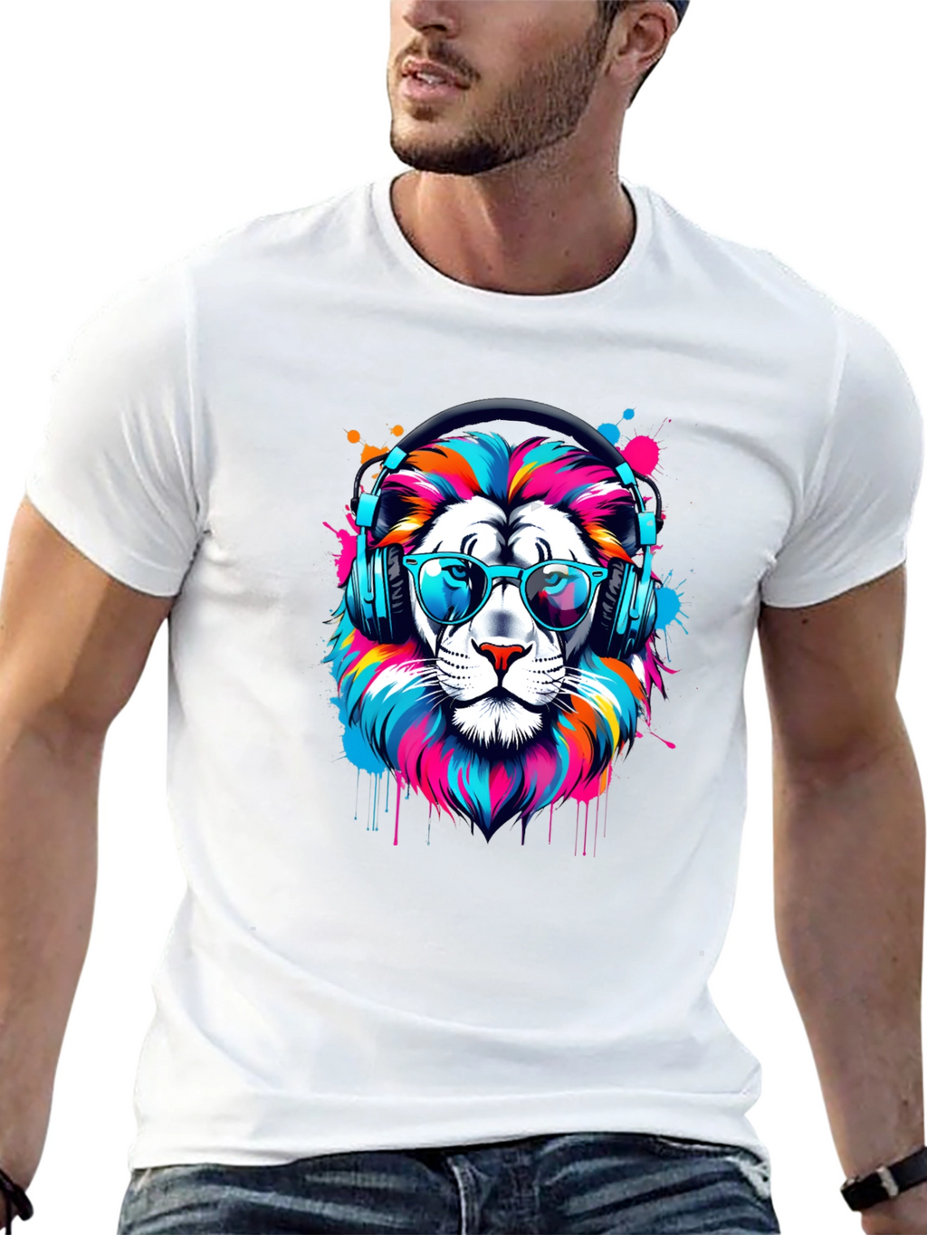 Cool Lion Graphic Tee - Black