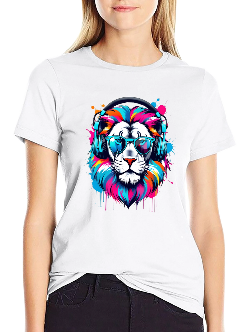 Cool Lion Graphic Tee - Black