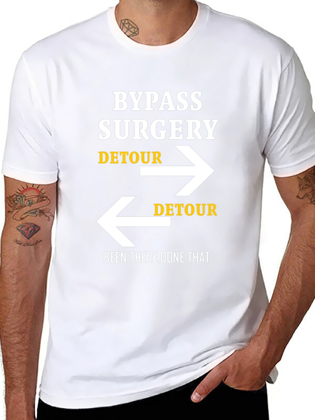 Bypass Surgery Detour Novelty Graphic Tee - Black