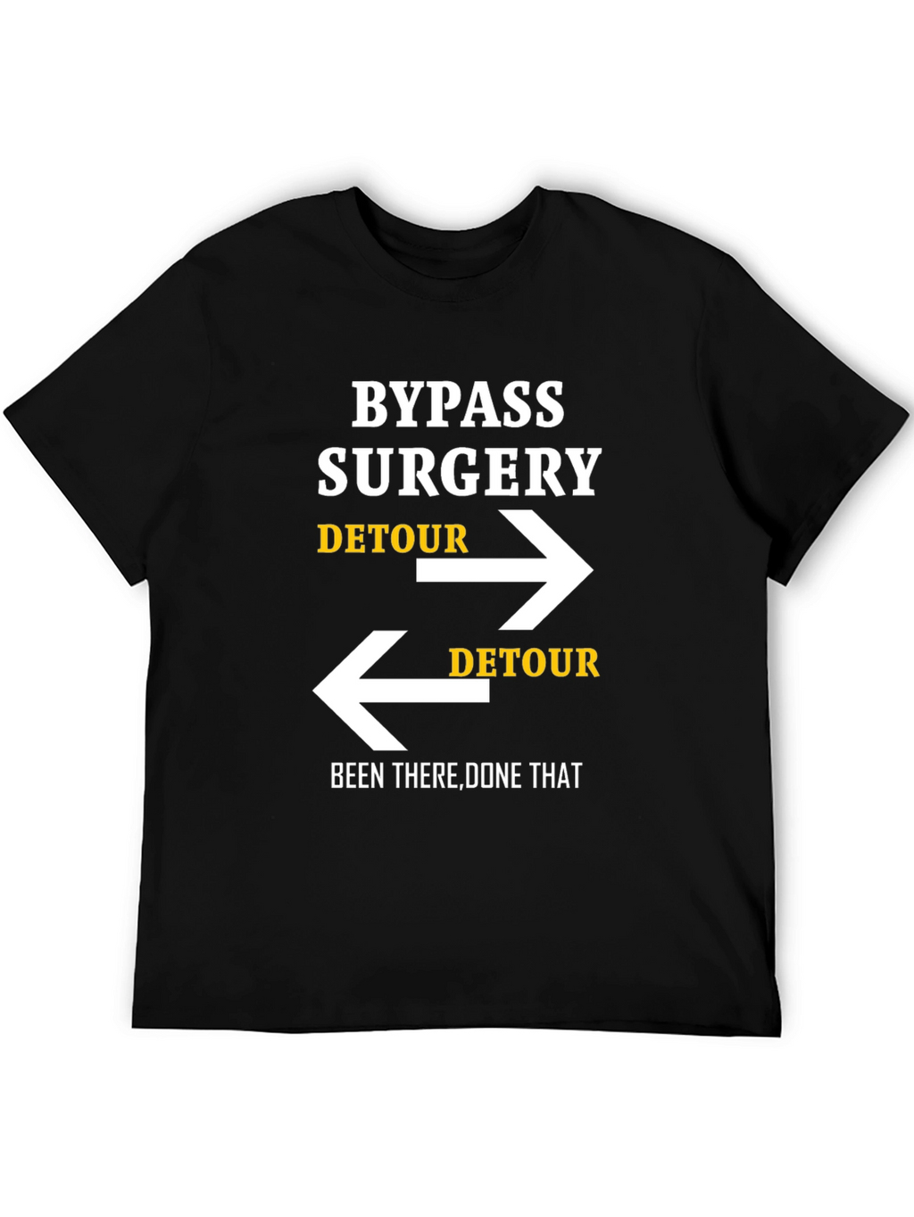 Bypass Surgery Detour Novelty Graphic Tee - Black