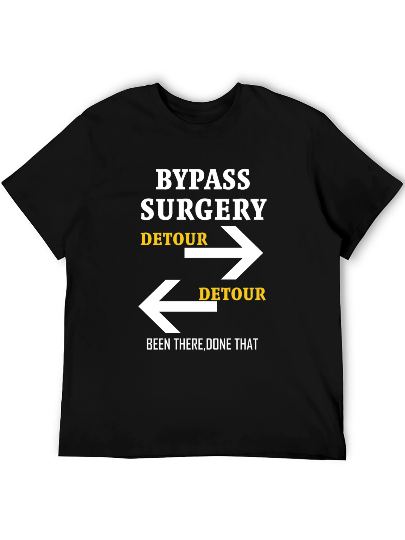 Bypass Surgery Detour Novelty Graphic Tee - Black