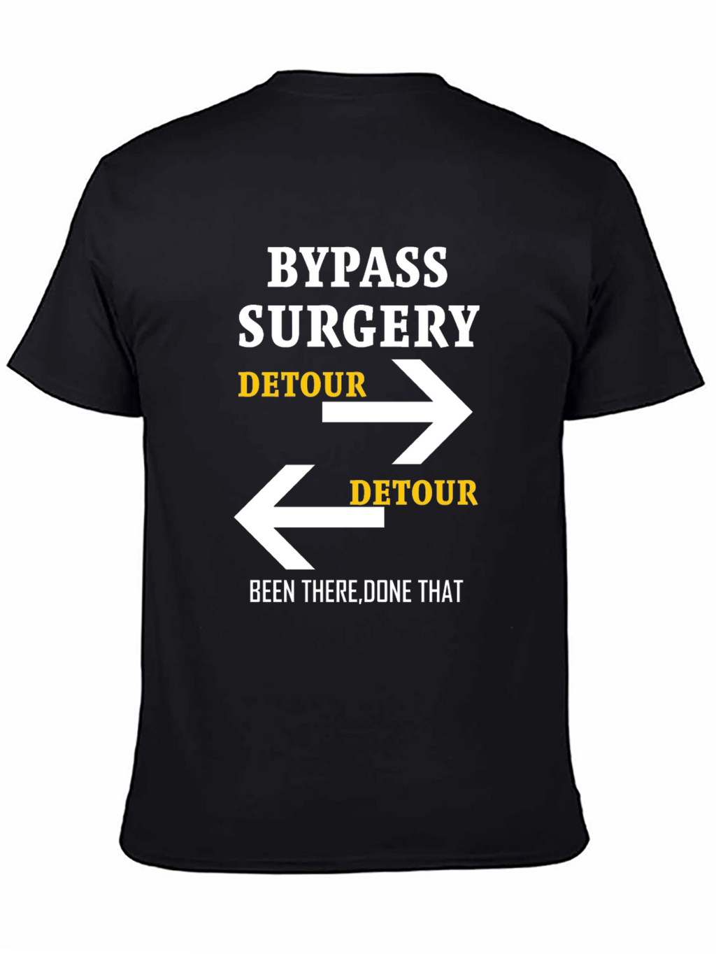 Bypass Surgery Detour Novelty Graphic Tee - Black