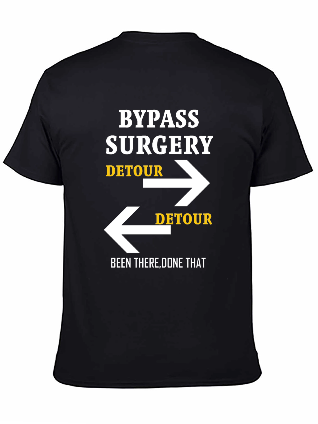 Bypass Surgery Detour Novelty Graphic Tee - Black