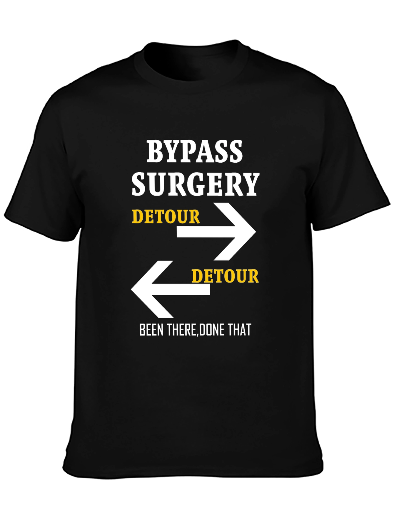 Bypass Surgery Detour Novelty Graphic Tee - Black