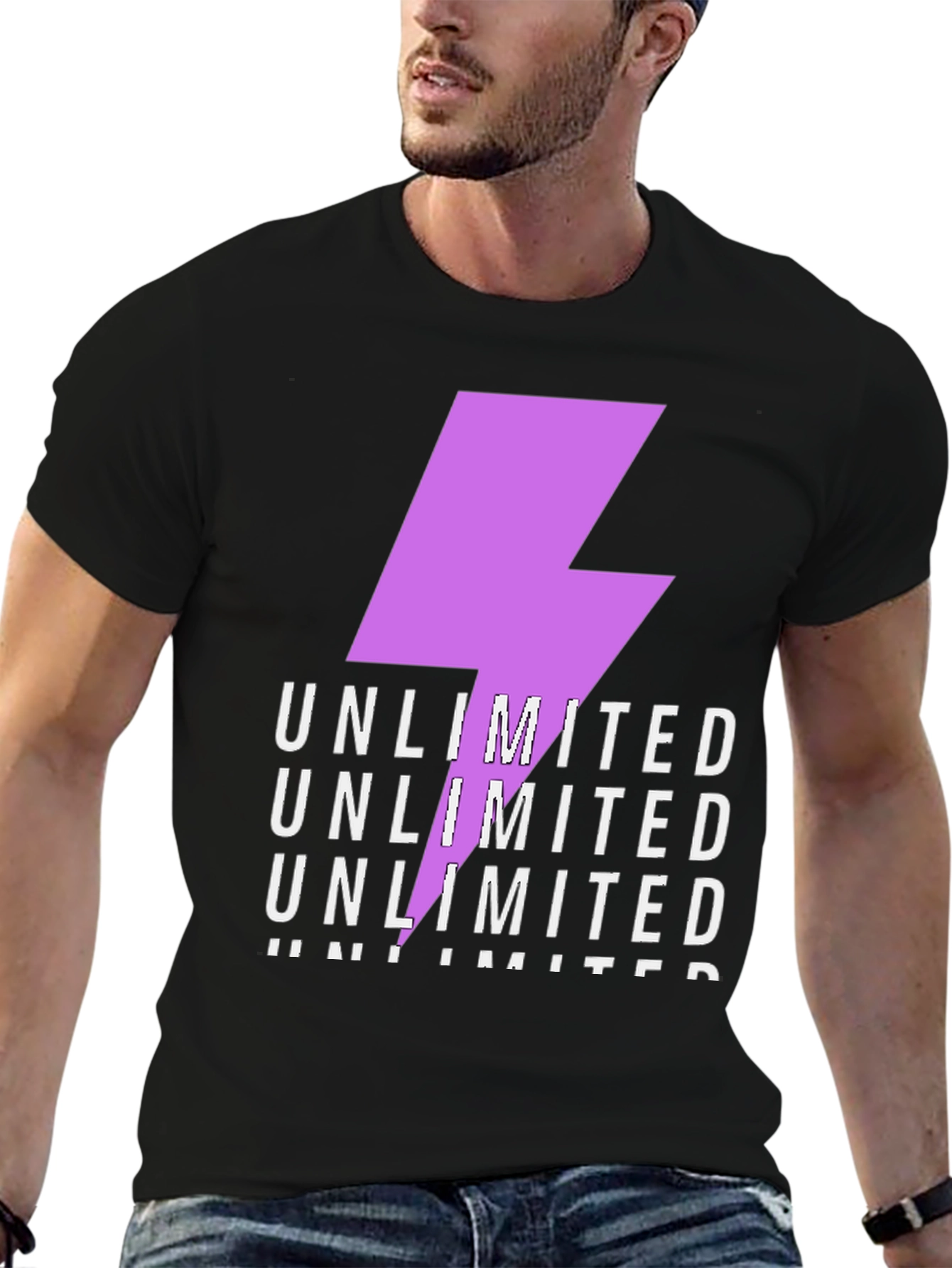 Unlimited Lightning Bolt Graphic Tee - Black