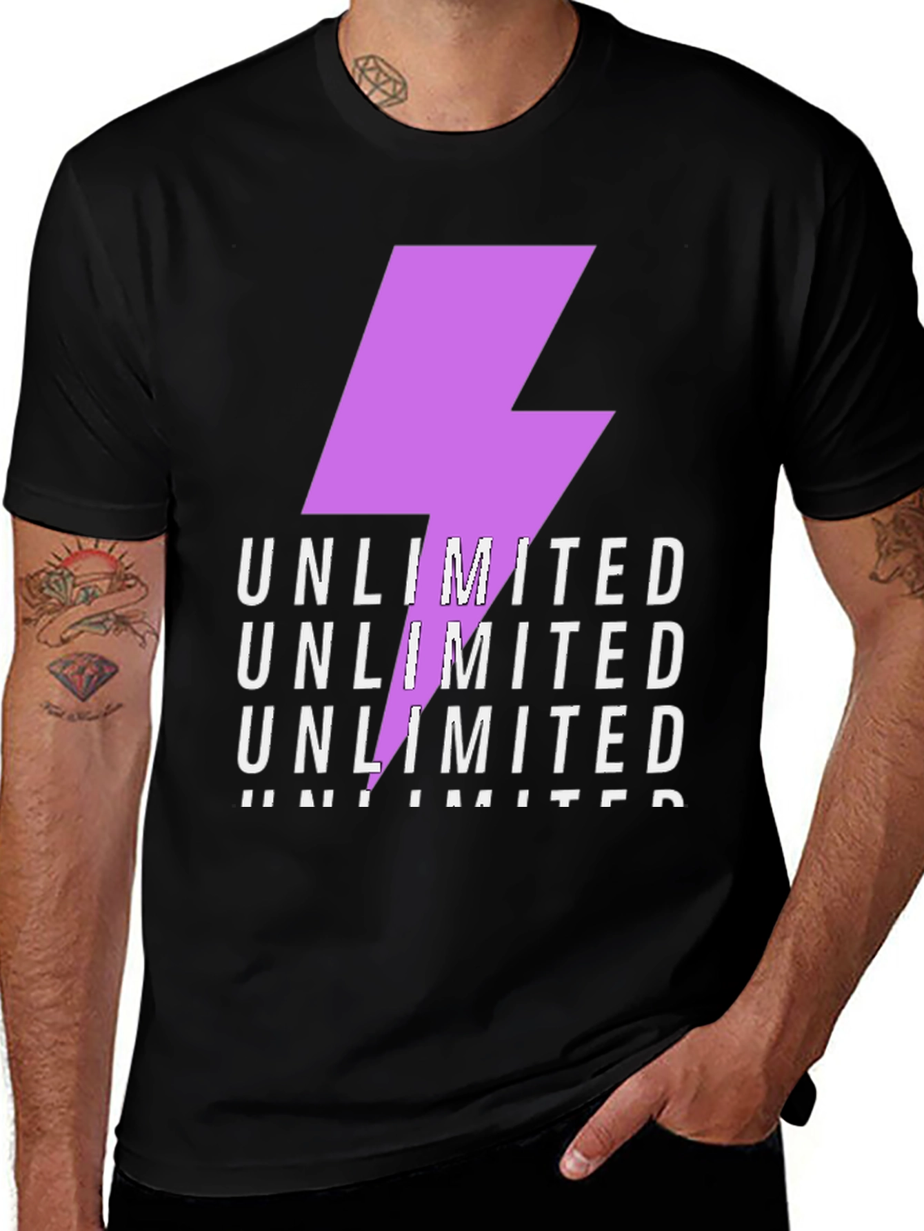 Unlimited Lightning Bolt Graphic Tee - Black
