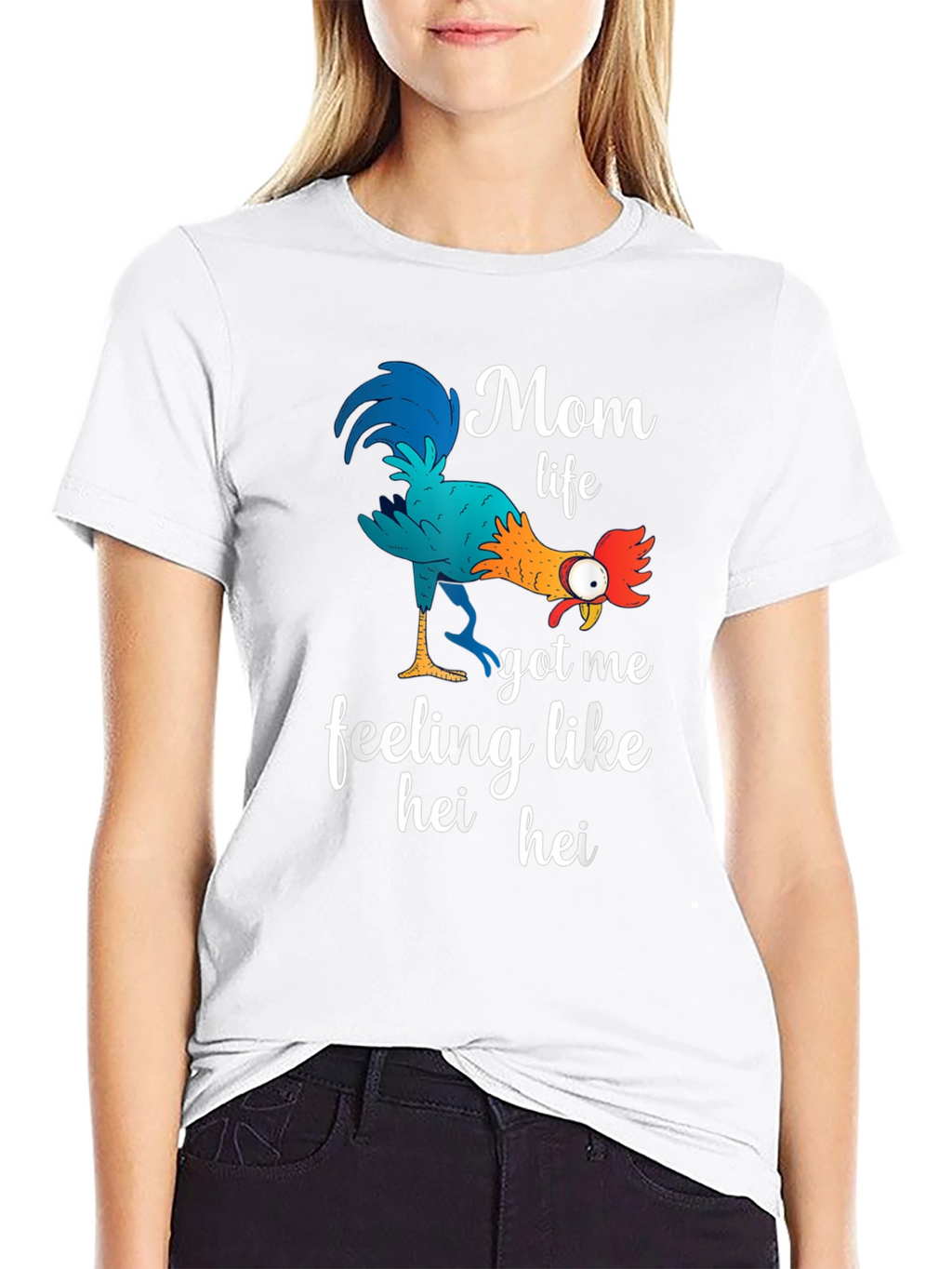 Mom Life Hei Hei T-Shirt Funny Womens Tee