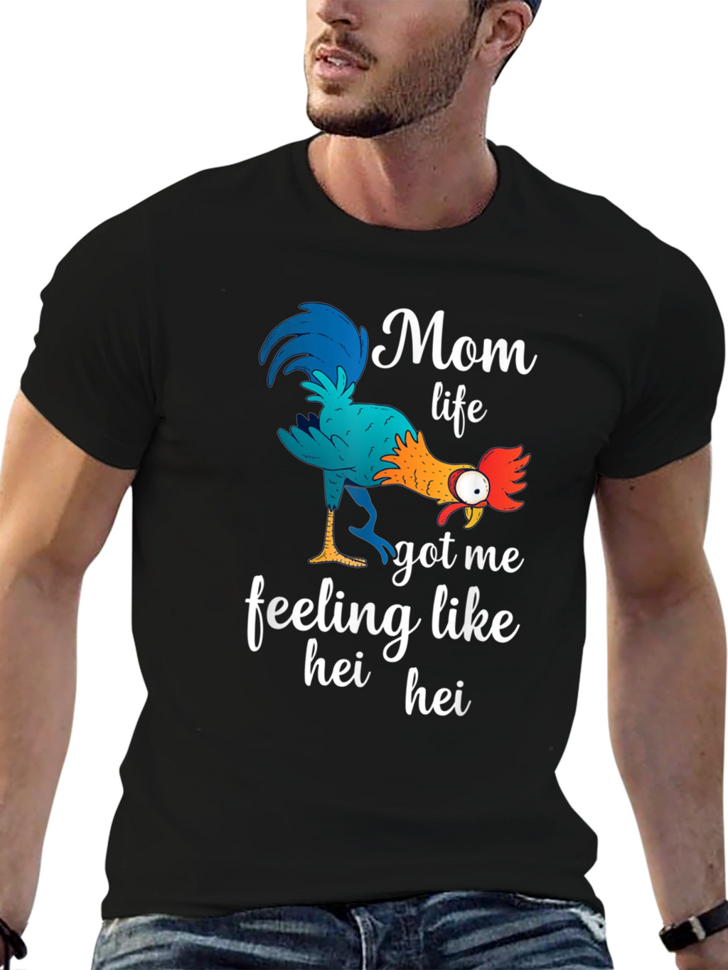 Mom Life Hei Hei T-Shirt Funny Womens Tee