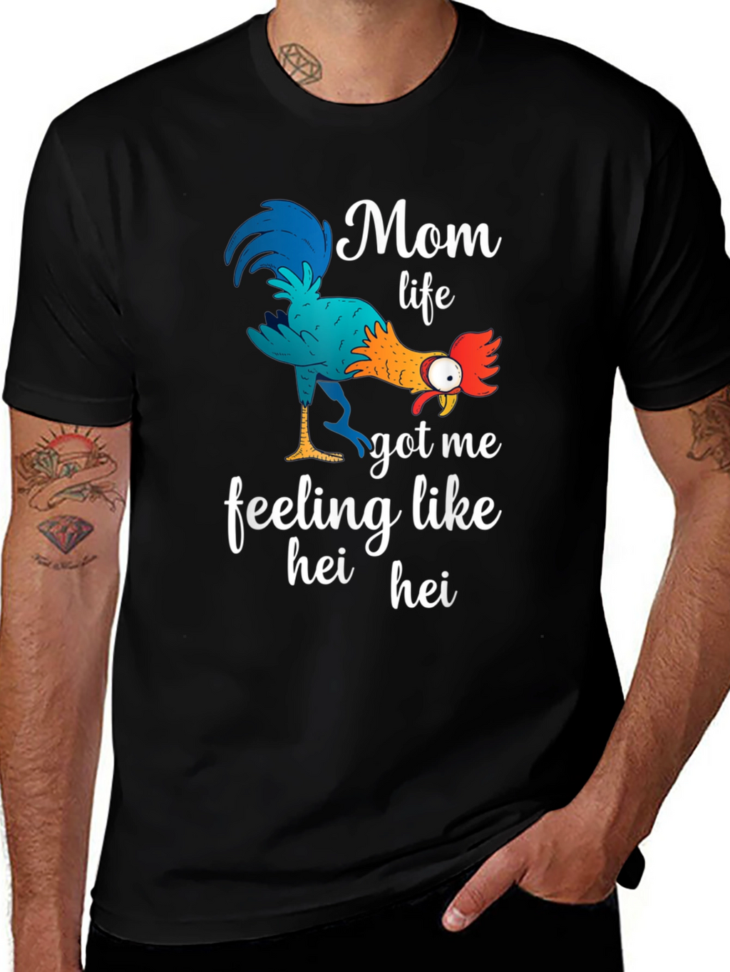 Mom Life Hei Hei T-Shirt Funny Womens Tee