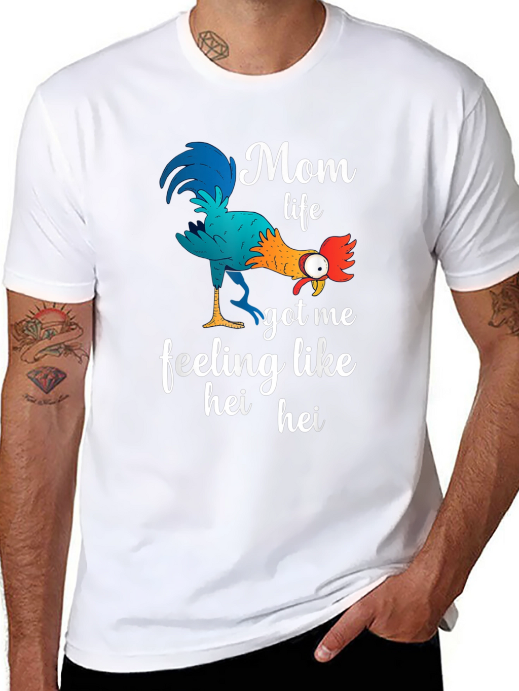 Mom Life Hei Hei T-Shirt Funny Womens Tee