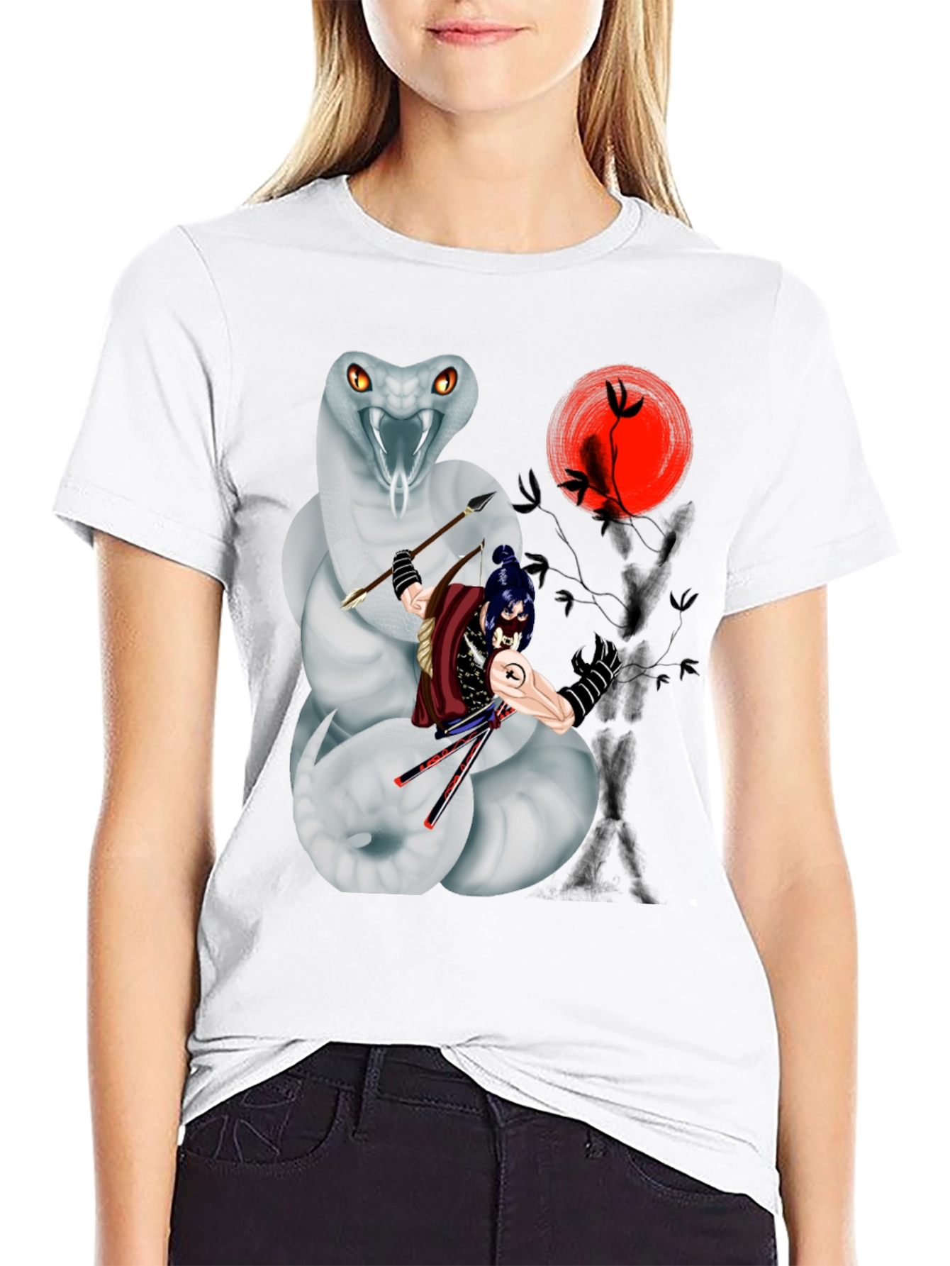 Samurai & Snake Graphic T-Shirt - Unique Design
